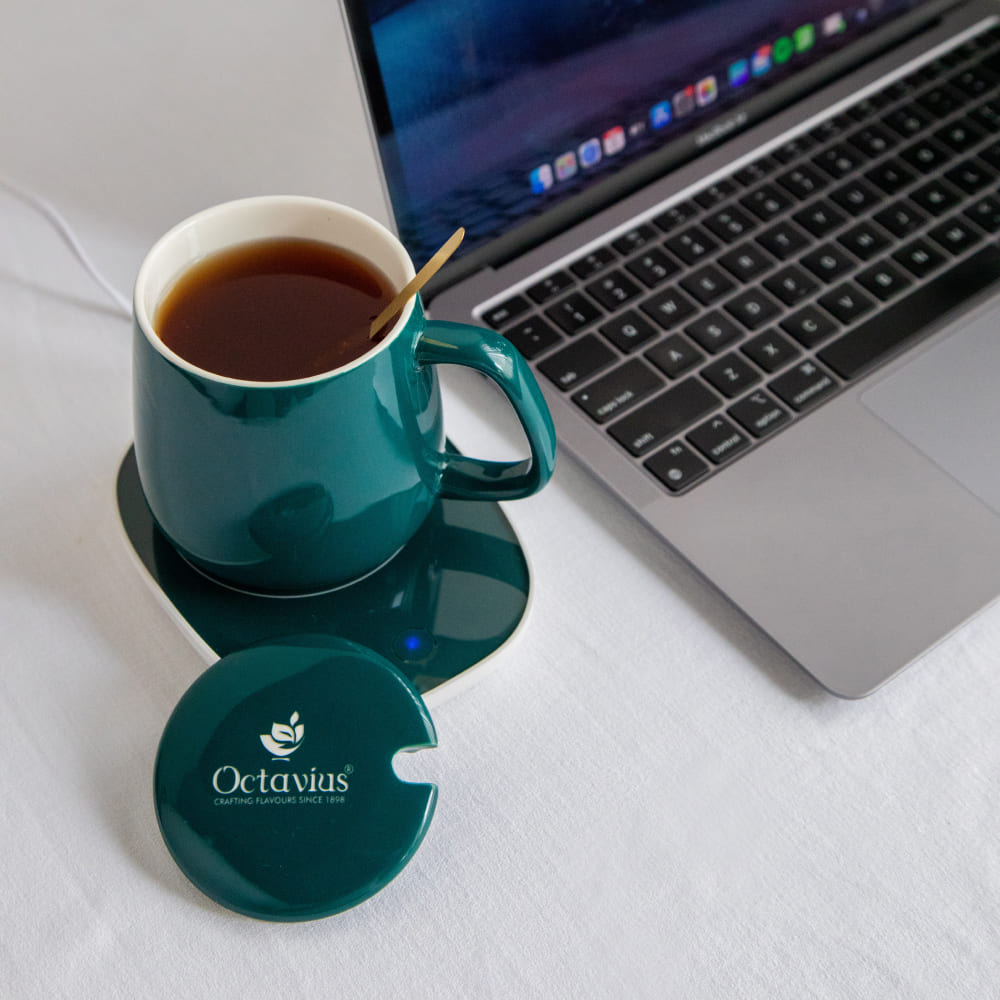 Ceramic Coffee Tea Mug Set with Smart Heating Pad- 300 ML 300ml