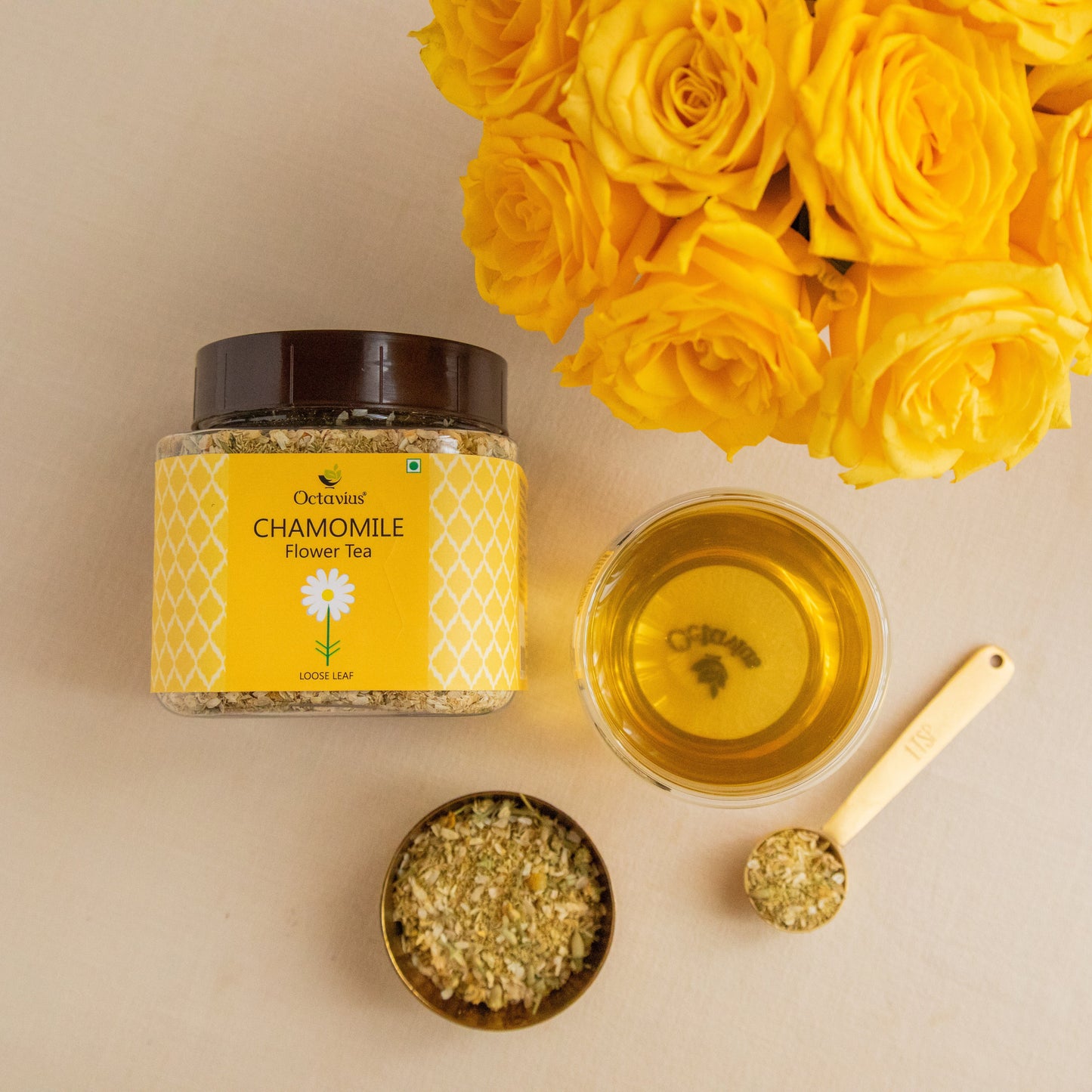 Chamomile Flower  Herbal Infusion   ( Loose Leaf )  - 50 Gms - Jar 50g