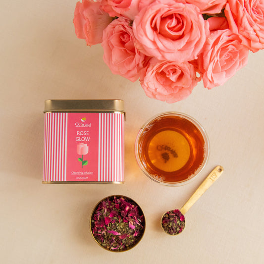 Rose Leaf Tea Rose Glow Loose Leaf Tea - 75 Gm