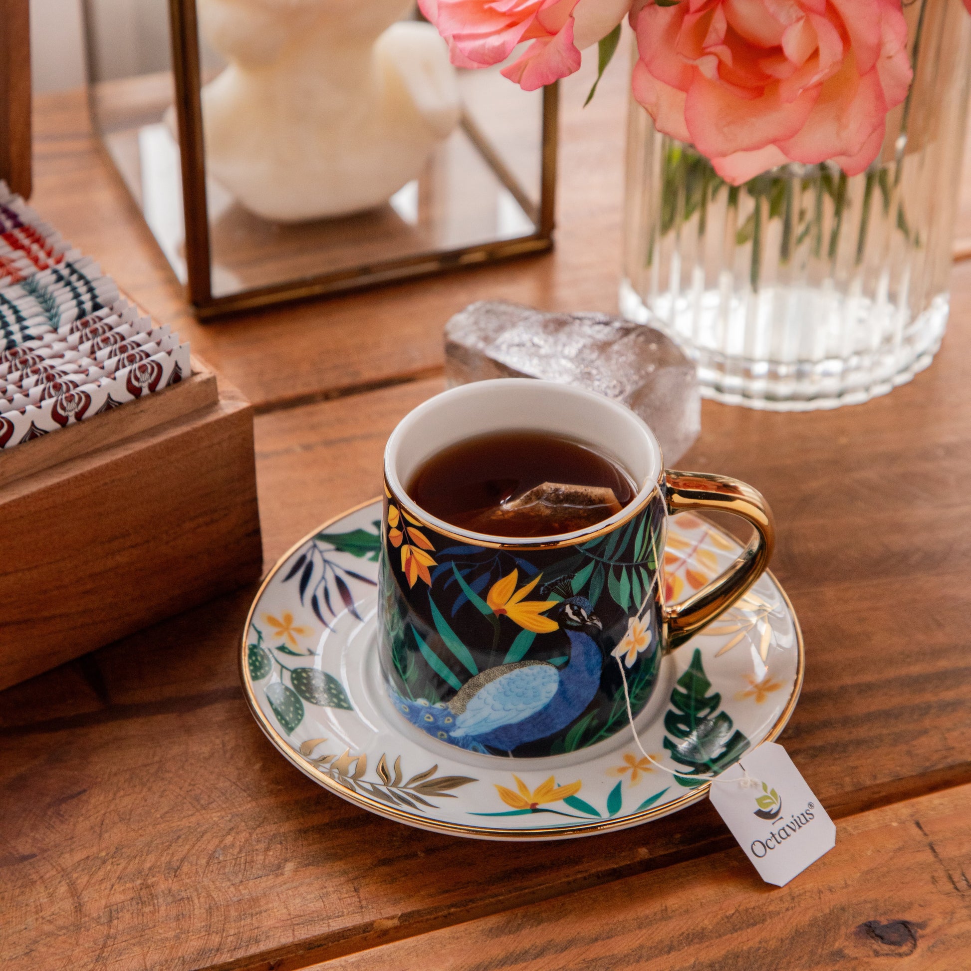 Tea Explorers’ Collection in Heritage Mandala Wooden Caddy – 50 Enveloped Teabags 50 Tea Bags