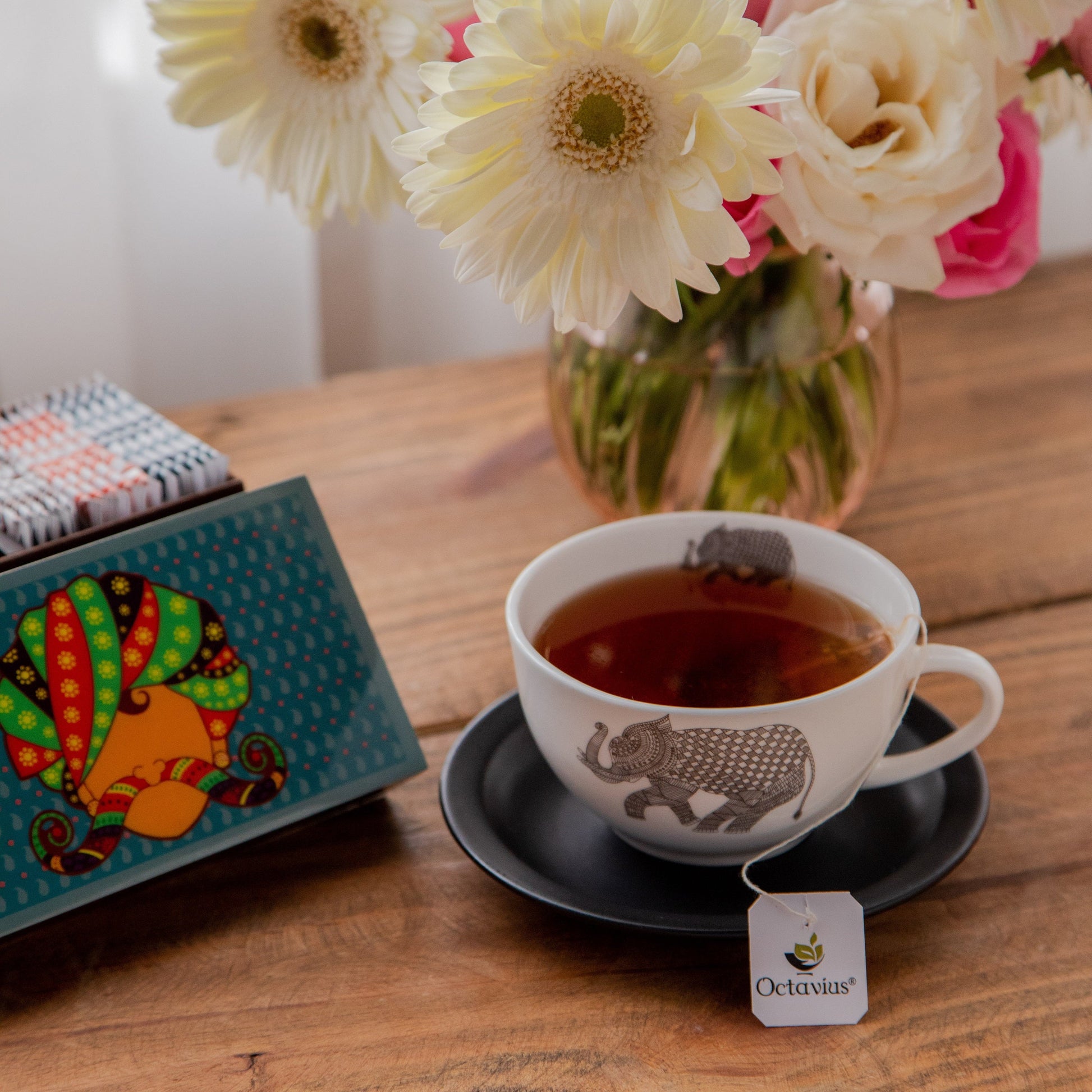 Assortment of Fine Teas- 30 Teabags in Desi print Wooden box 30teabags