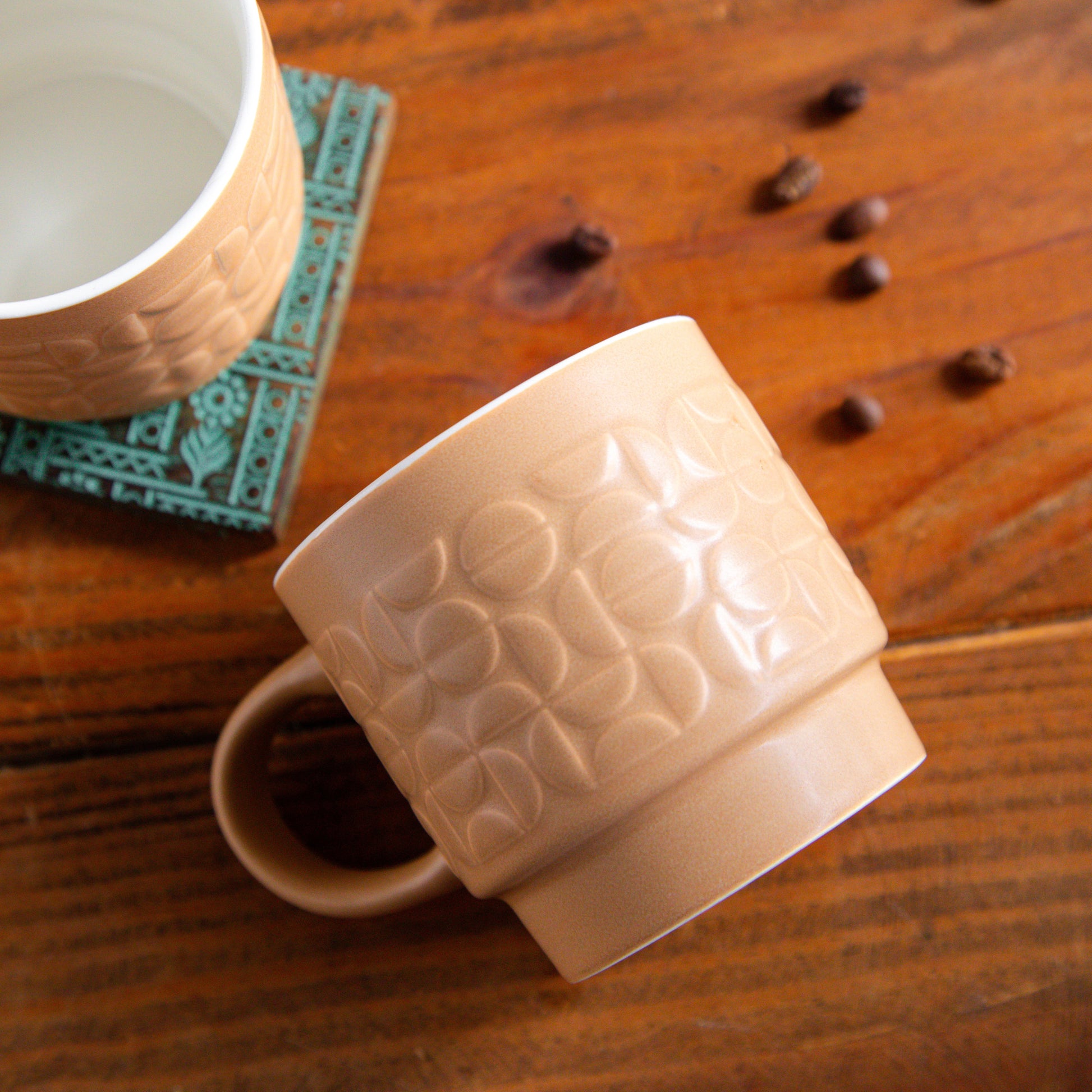 TerraCraft Collection Desert Dune Mug  – 380 ml ( Set of 2, Beige ) 380ml
