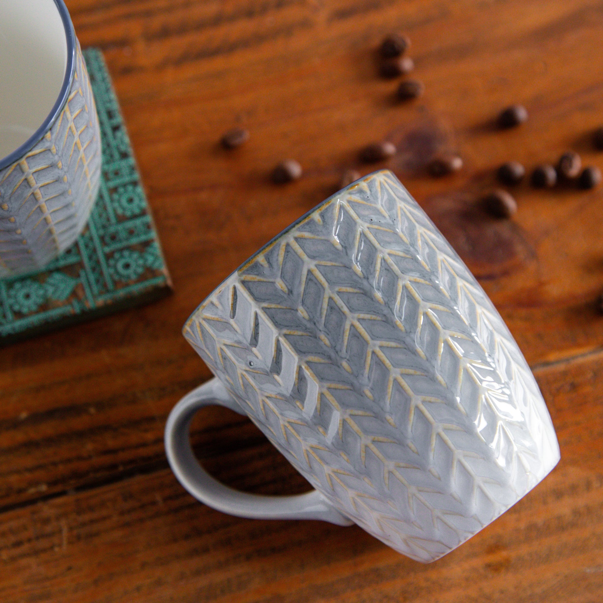 Luxe Weave Coffee Mug Ocean Mist (Set of 2) – 300 ml 300ml