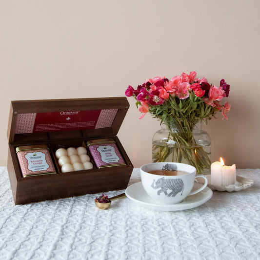 Ambrosial Tea Hamper (2 Wellness Teas & Organic Bubble candle) 1130g