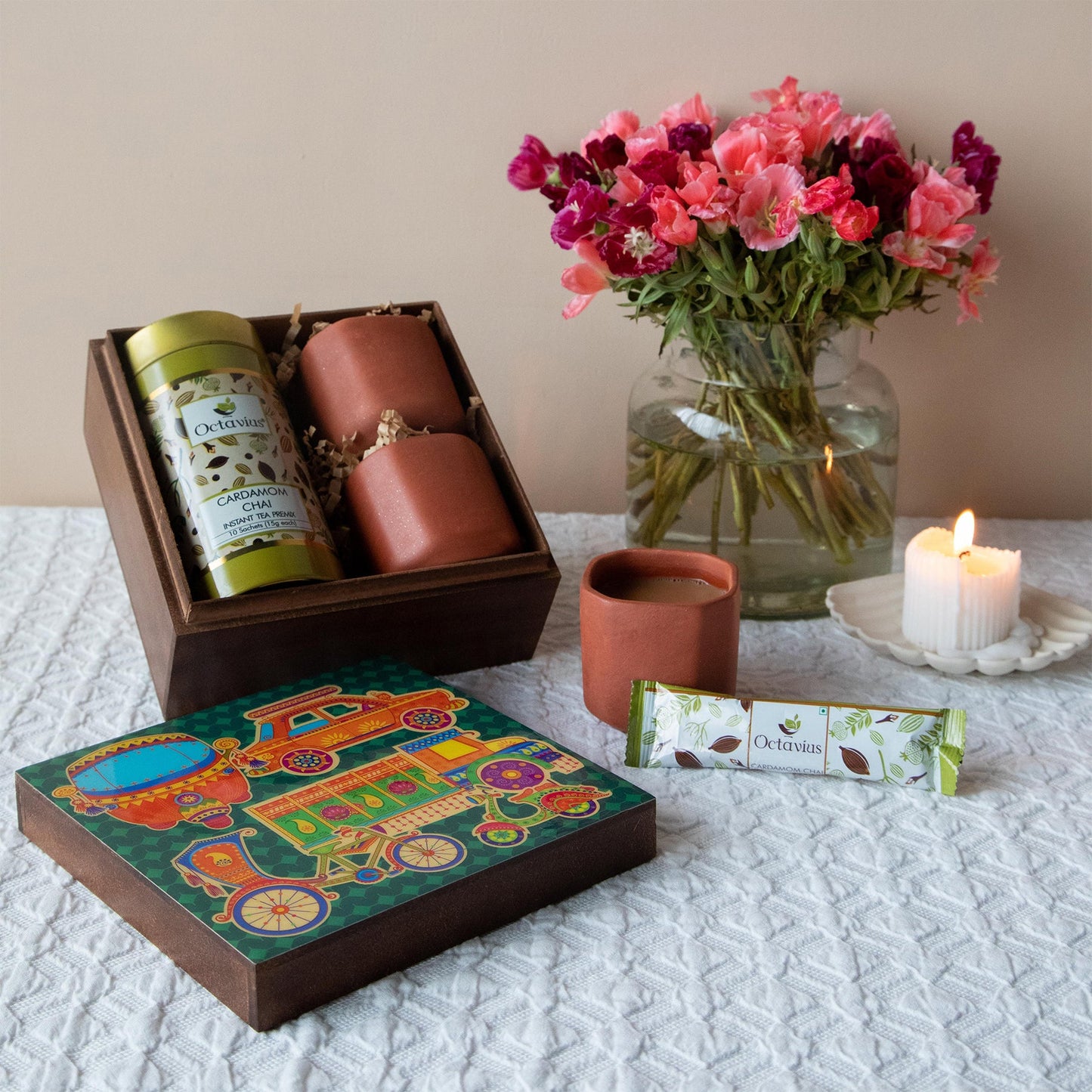 Desi Chai Hamper (Cardamom Instant Tea & Kullad set) 1230g