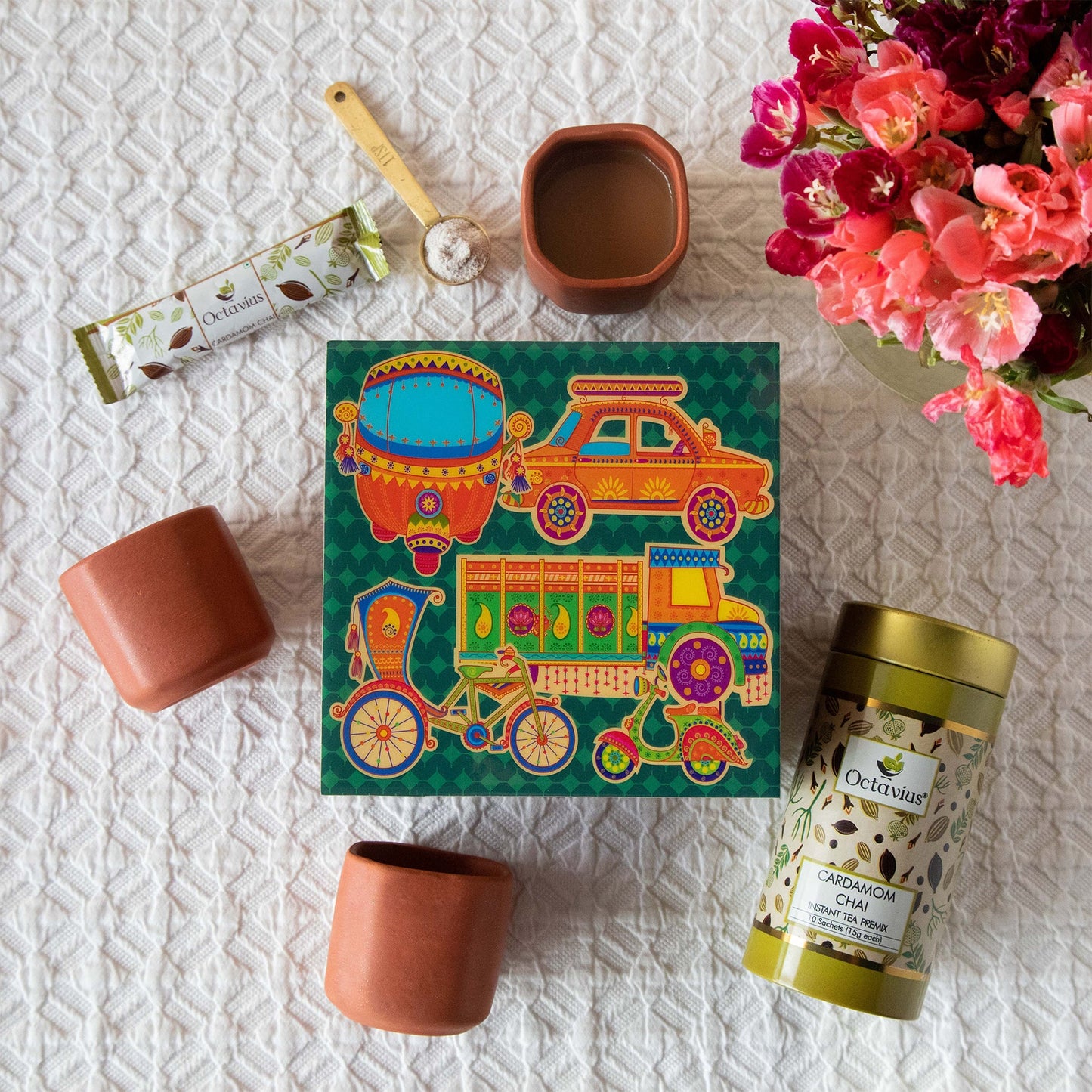 Desi Chai Hamper (Cardamom Instant Tea & Kullad set) 1230g
