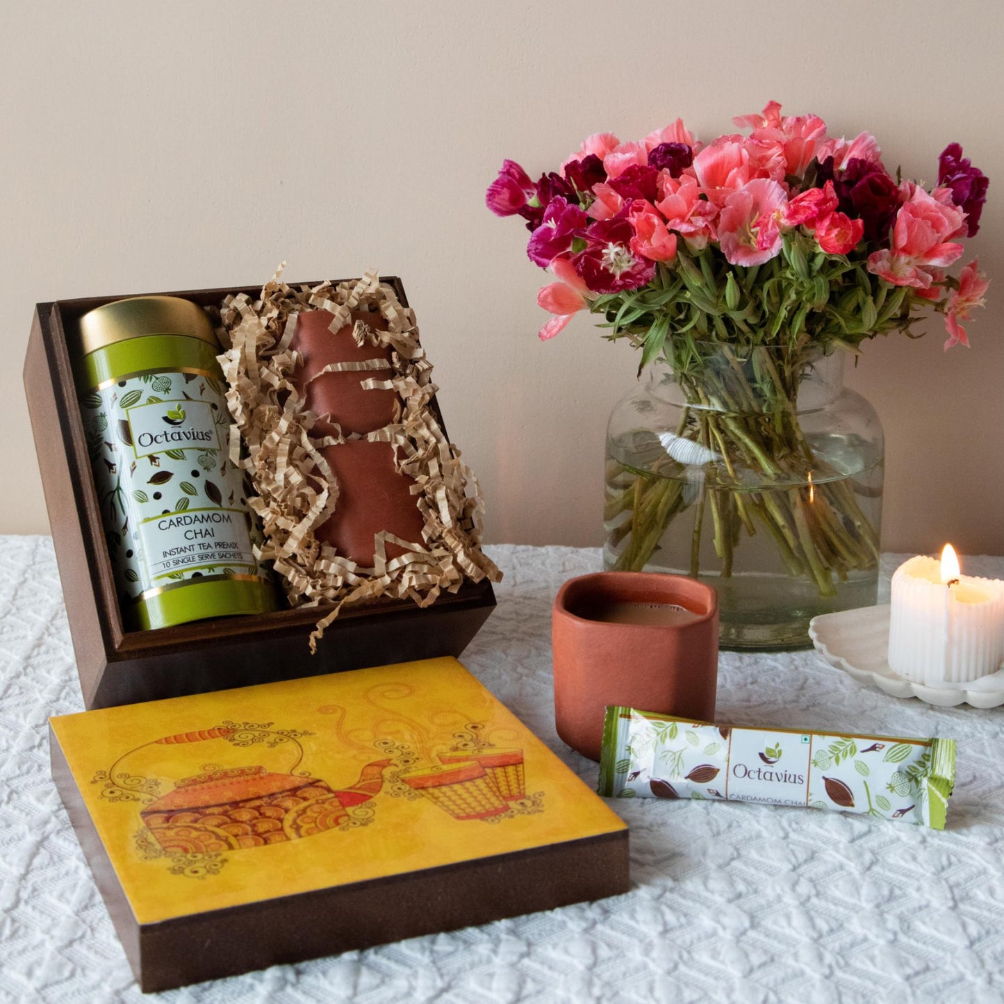 Desi Chai Hamper (Cardamom Instant Tea & Kullad set) 1230g