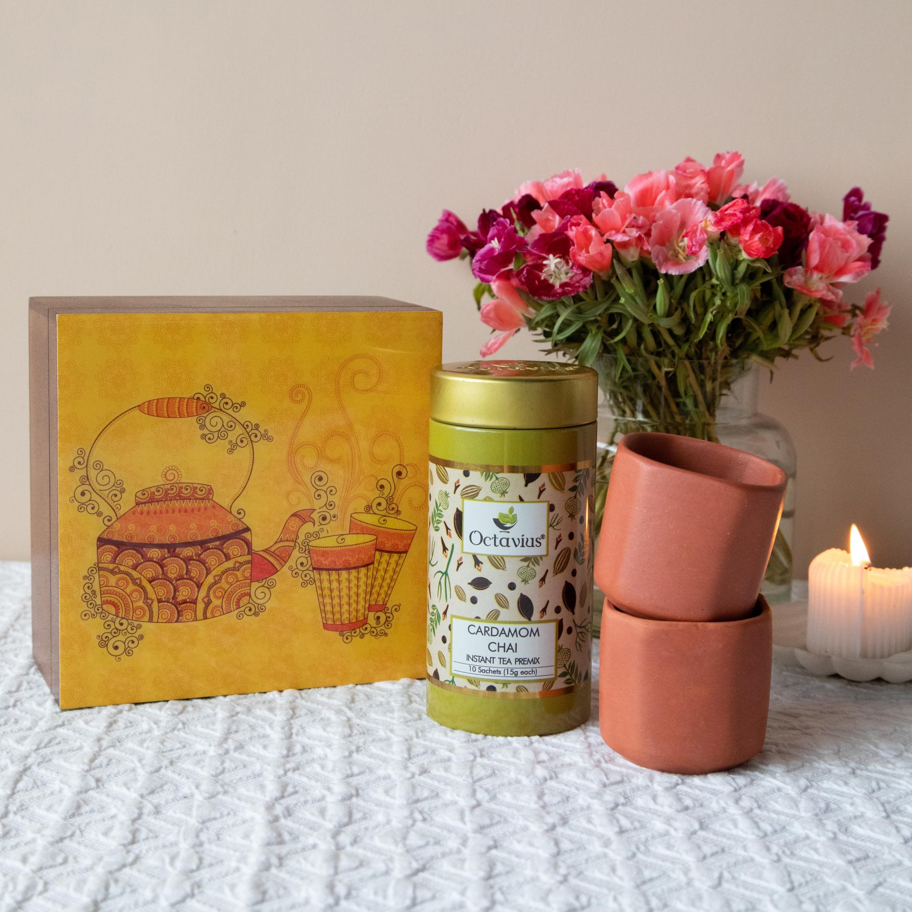 Desi Chai Hamper (Cardamom Instant Tea & Kullad set) 1230g