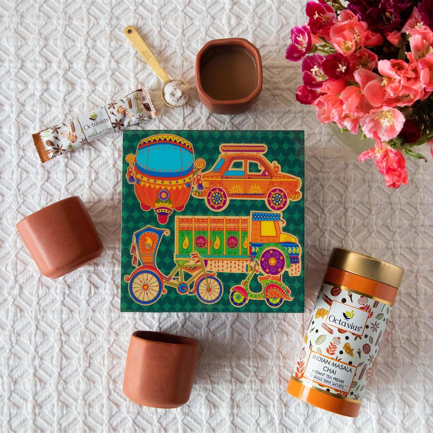 Desi Chai Hamper (Indian Masala Instant Tea & Kullad set) 1220g