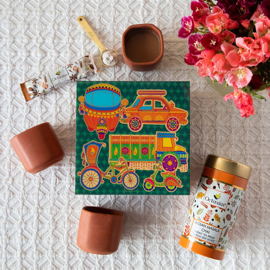 Desi Chai Hamper (Indian Masala Instant Tea & Kullad set) 1220g