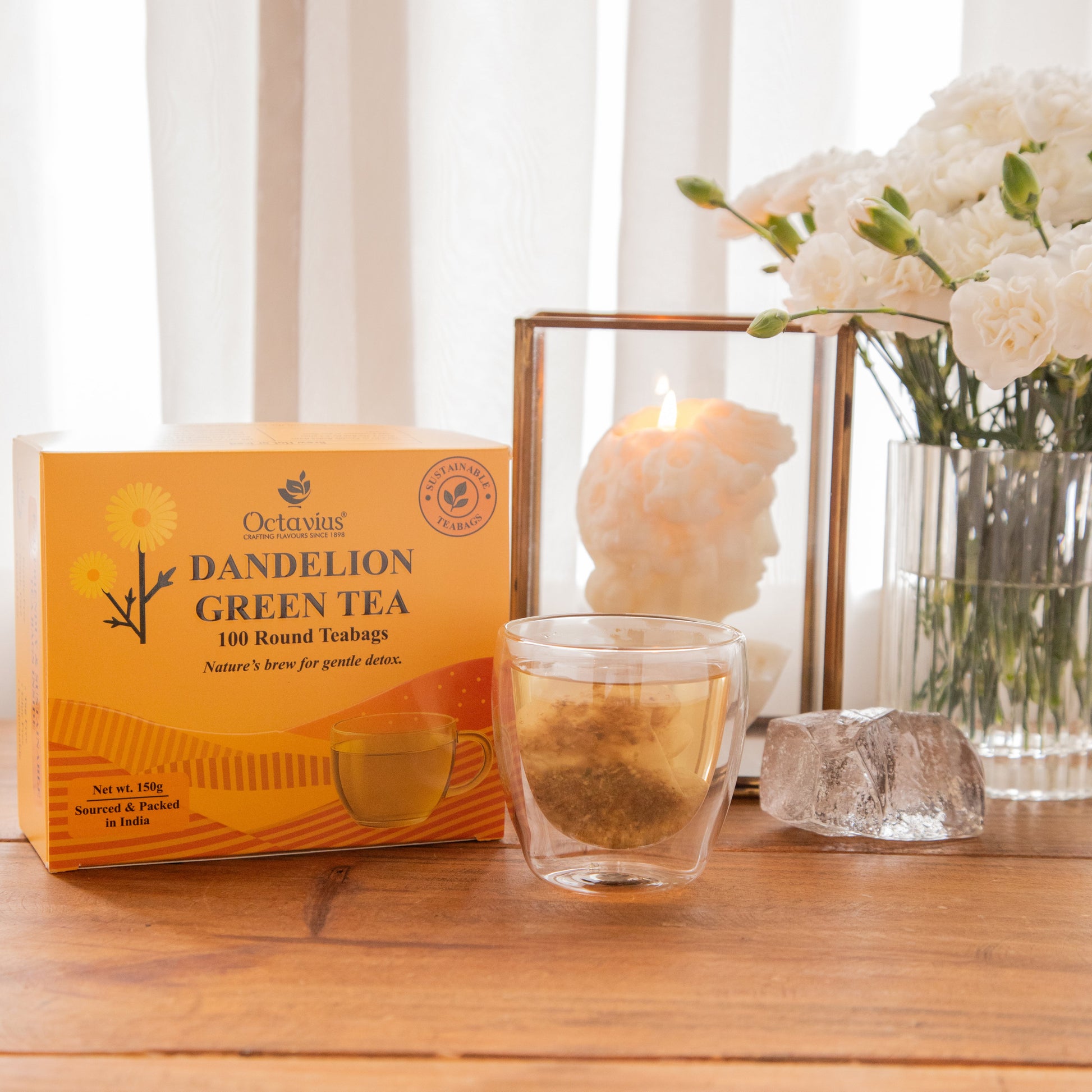 Octavius Dandelion Green Tea – 100 Round Teabags 150g