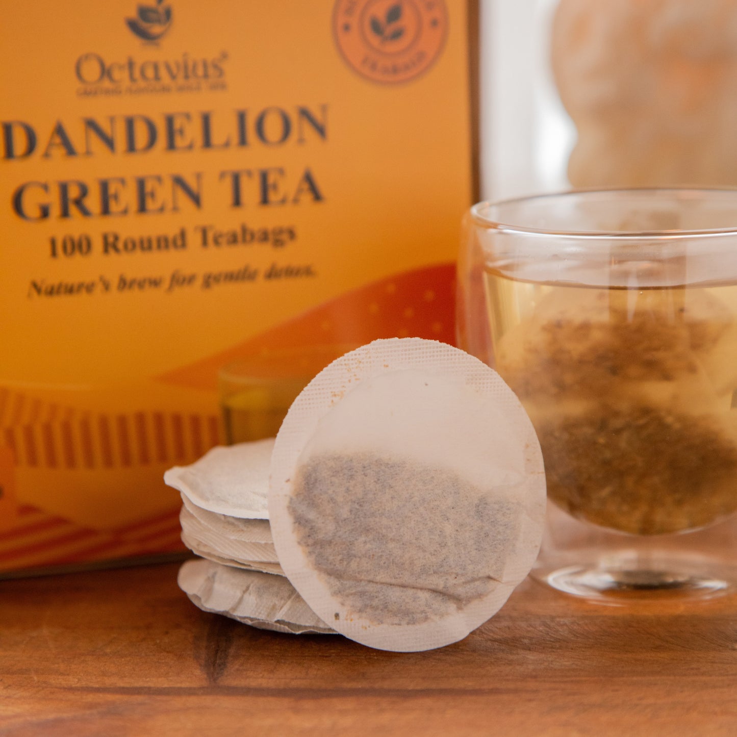 Octavius Dandelion Green Tea – 100 Round Teabags 150g