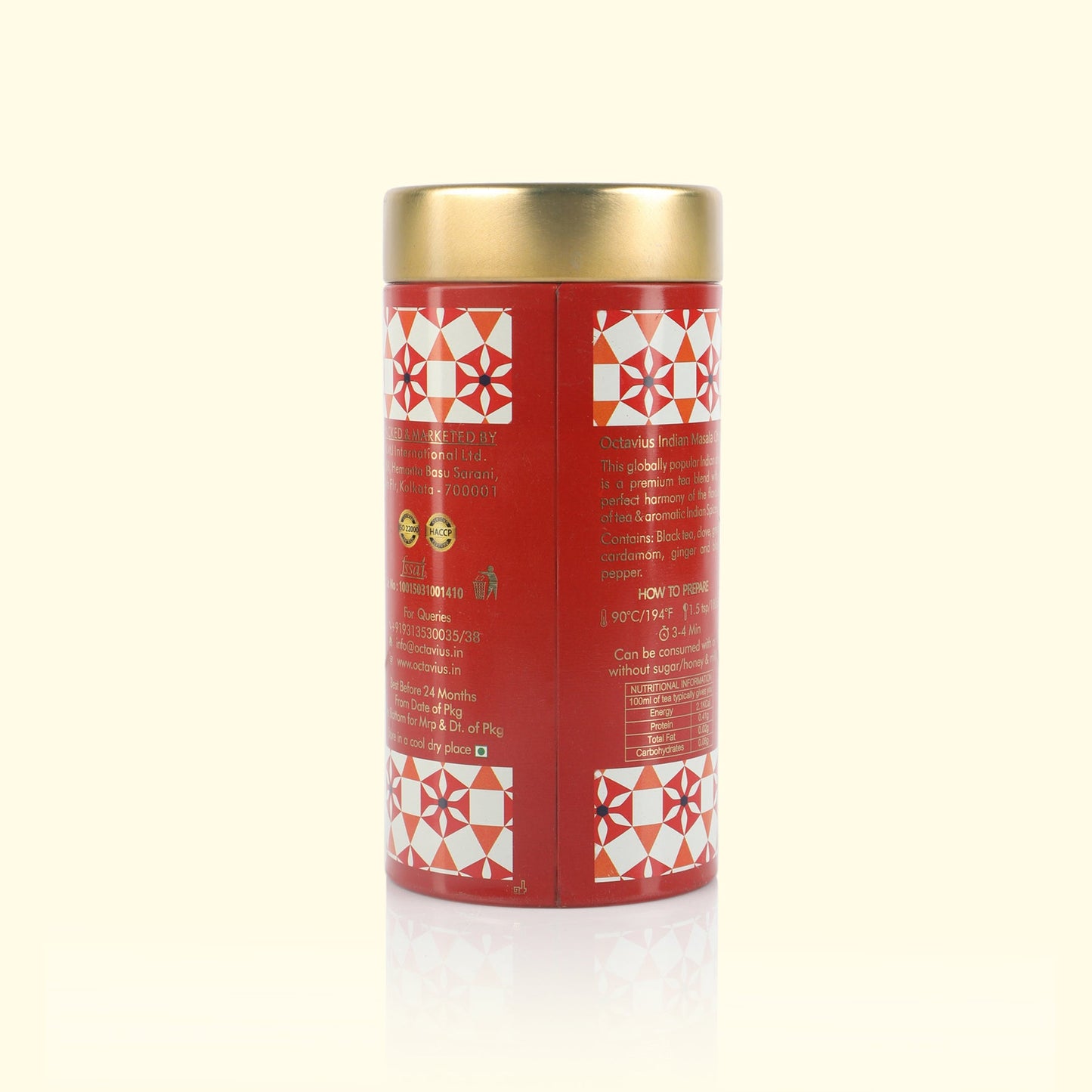 Indian Masala Chai Black Tea Loose Leaf  - 100 Gms Tin Can 100g