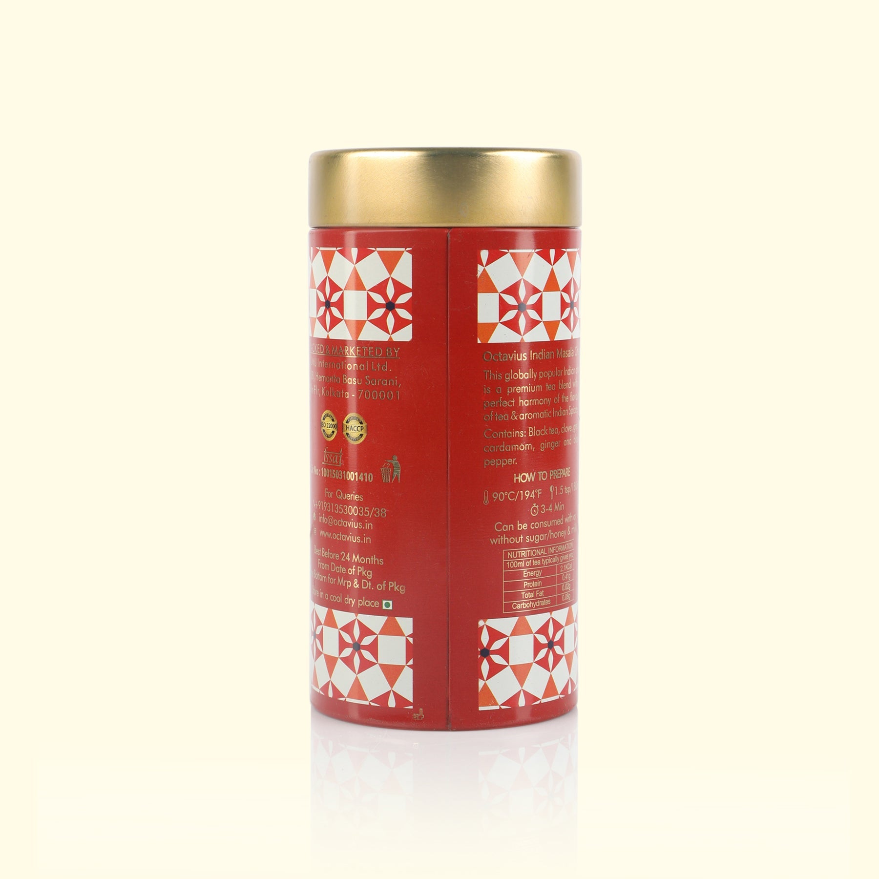 Indian Masala Chai Black Tea Loose Leaf  - 100 Gms Tin Can 100g