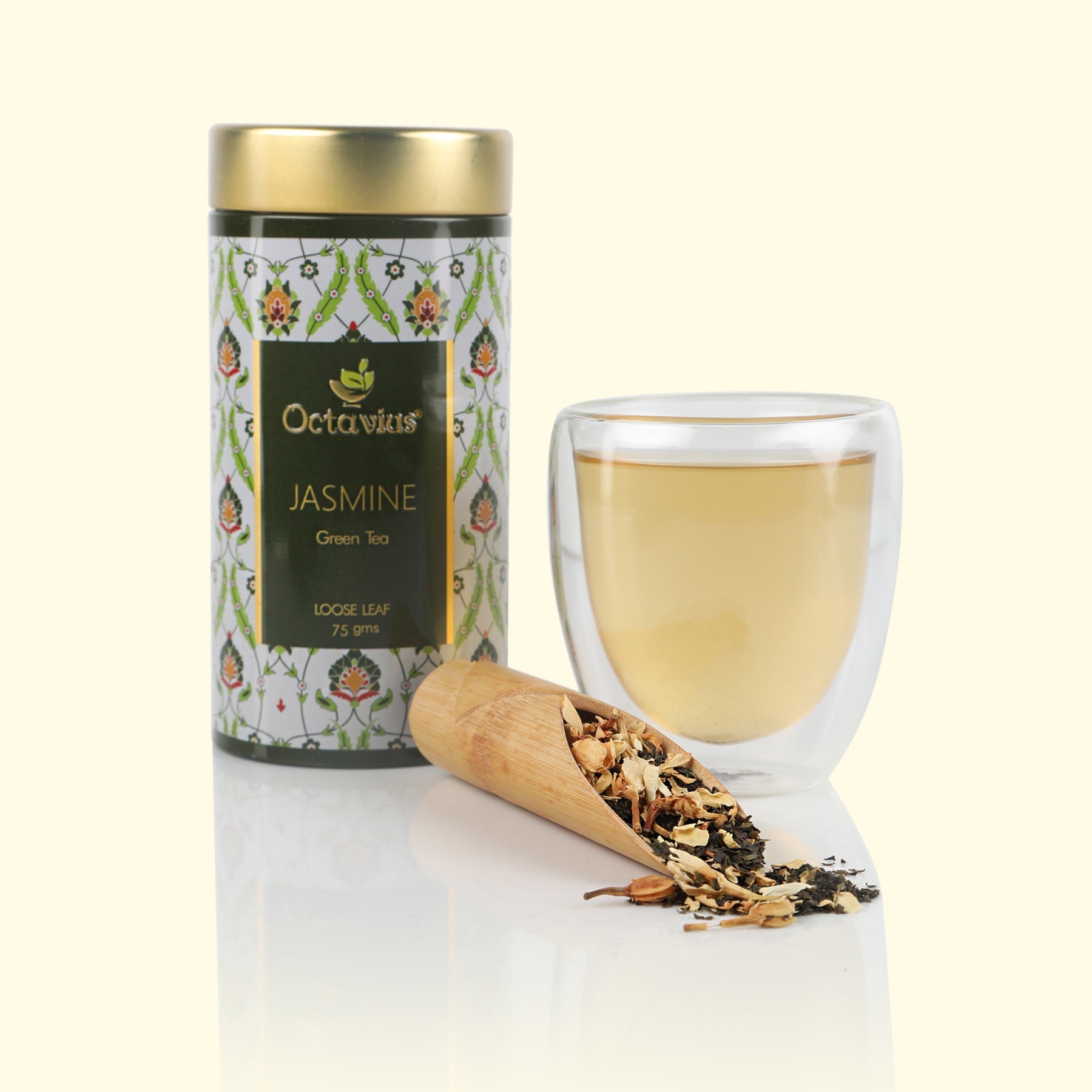 Jasmine Green Tea Loose Leaf - 75 Gms Tin Can 75g