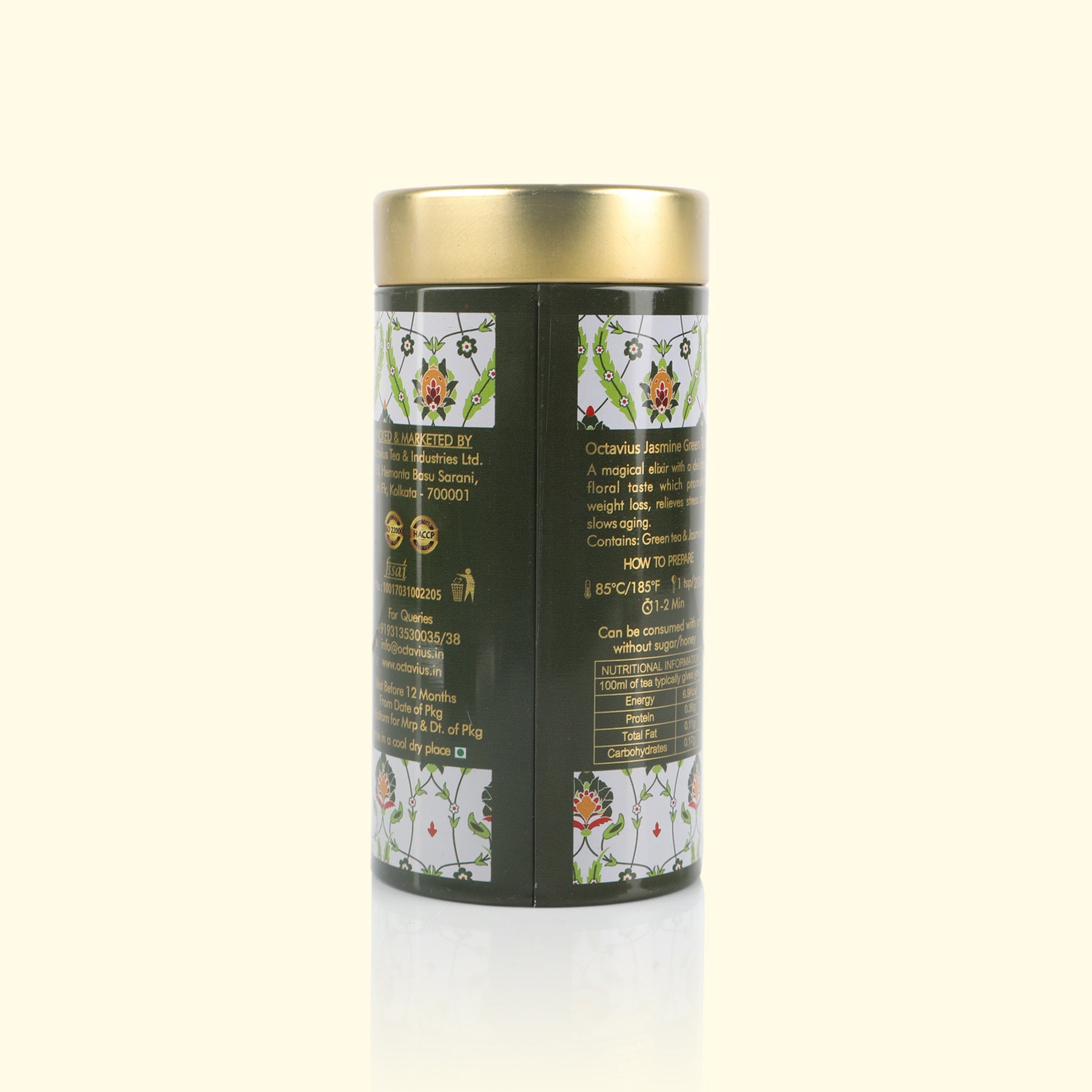 Jasmine Green Tea Loose Leaf - 75 Gms Tin Can 75g