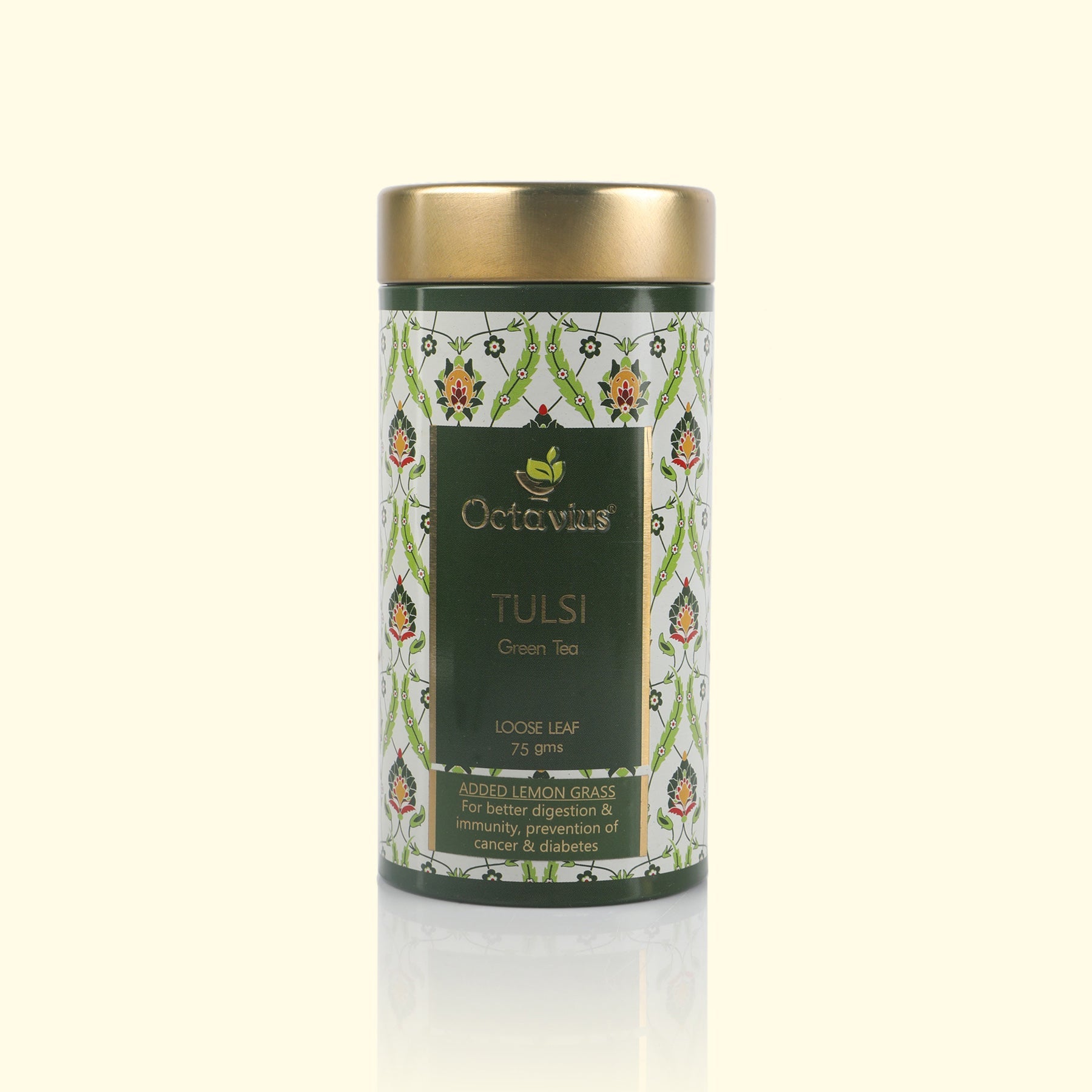Tulsi Lemongrass Green Tea Loose Leaf - 75 Gms Tin Can 75g