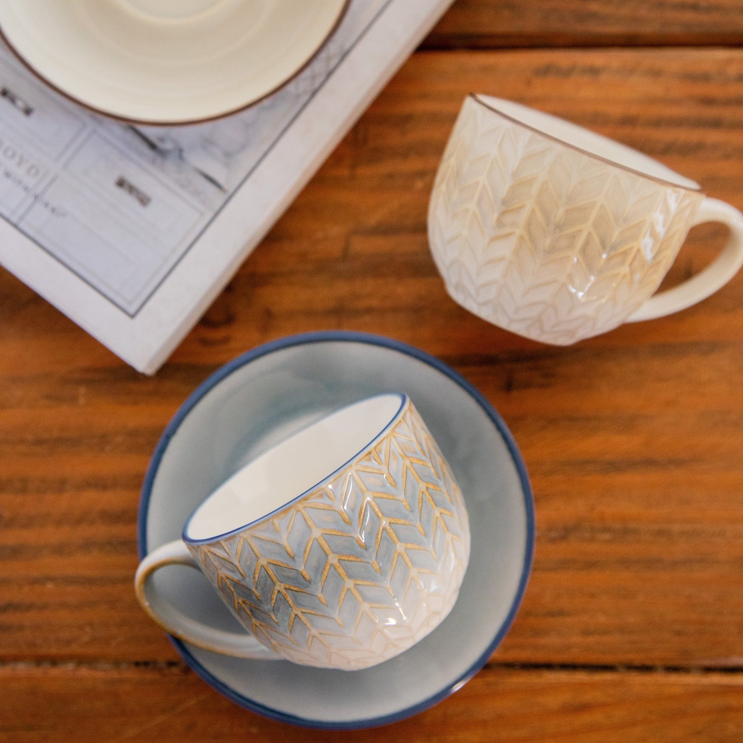 Chroma Charm Tea Set – Set of 4 Cups & Saucers (200 ml each) 200ml