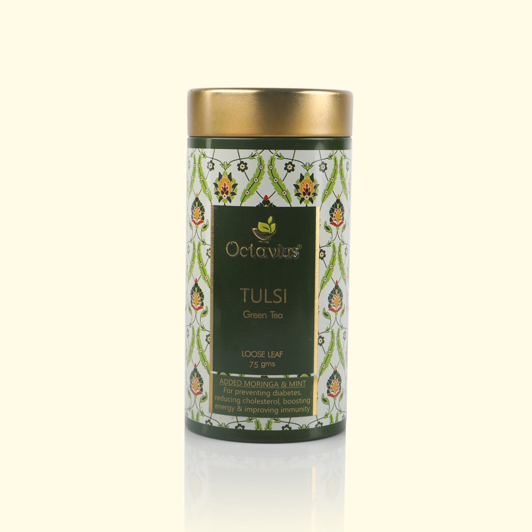 Moringa, Tulsi, Mint Green Tea Loose Leaf - 75 Gms Tin Can 75g