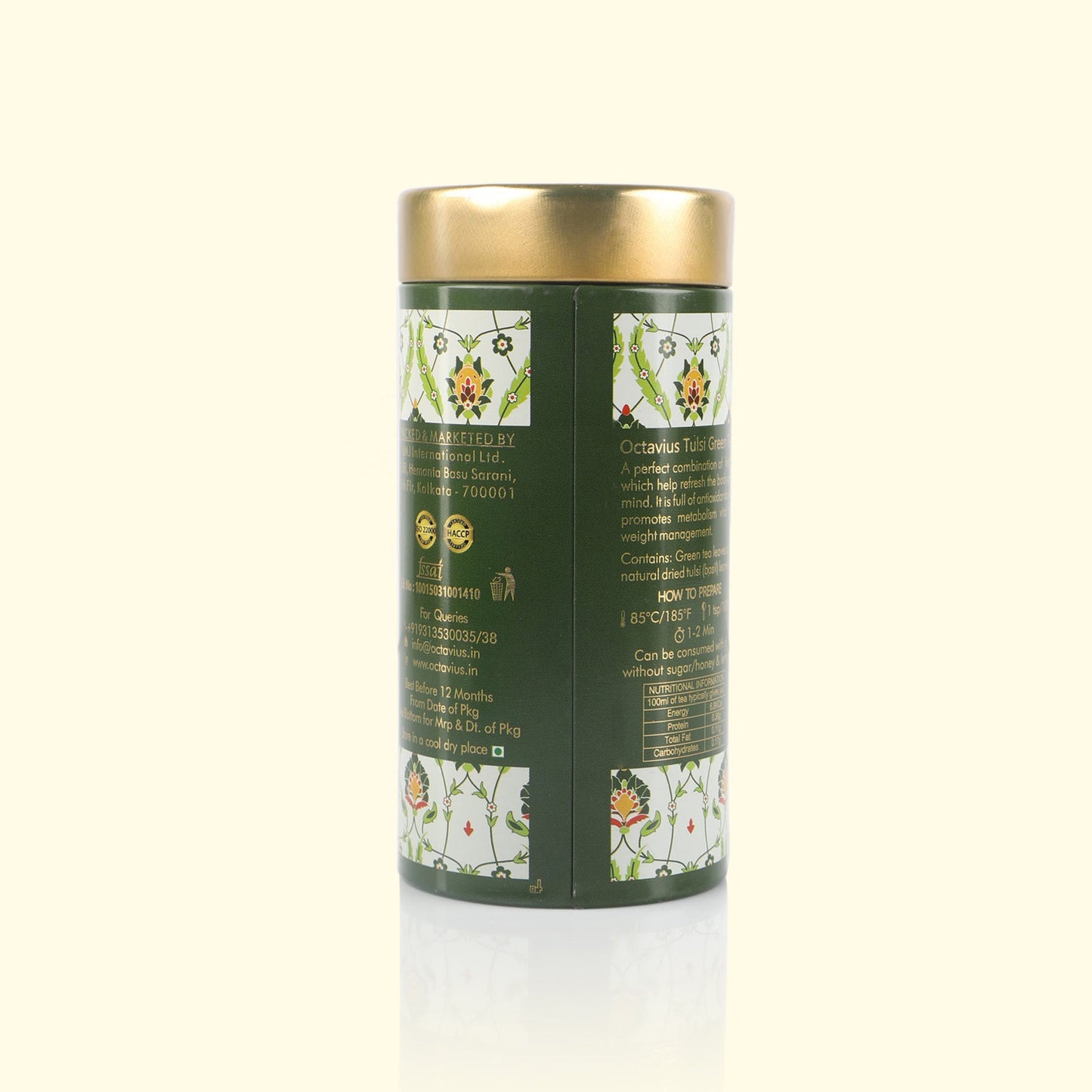 Moringa, Tulsi, Mint Green Tea Loose Leaf - 75 Gms Tin Can 75g