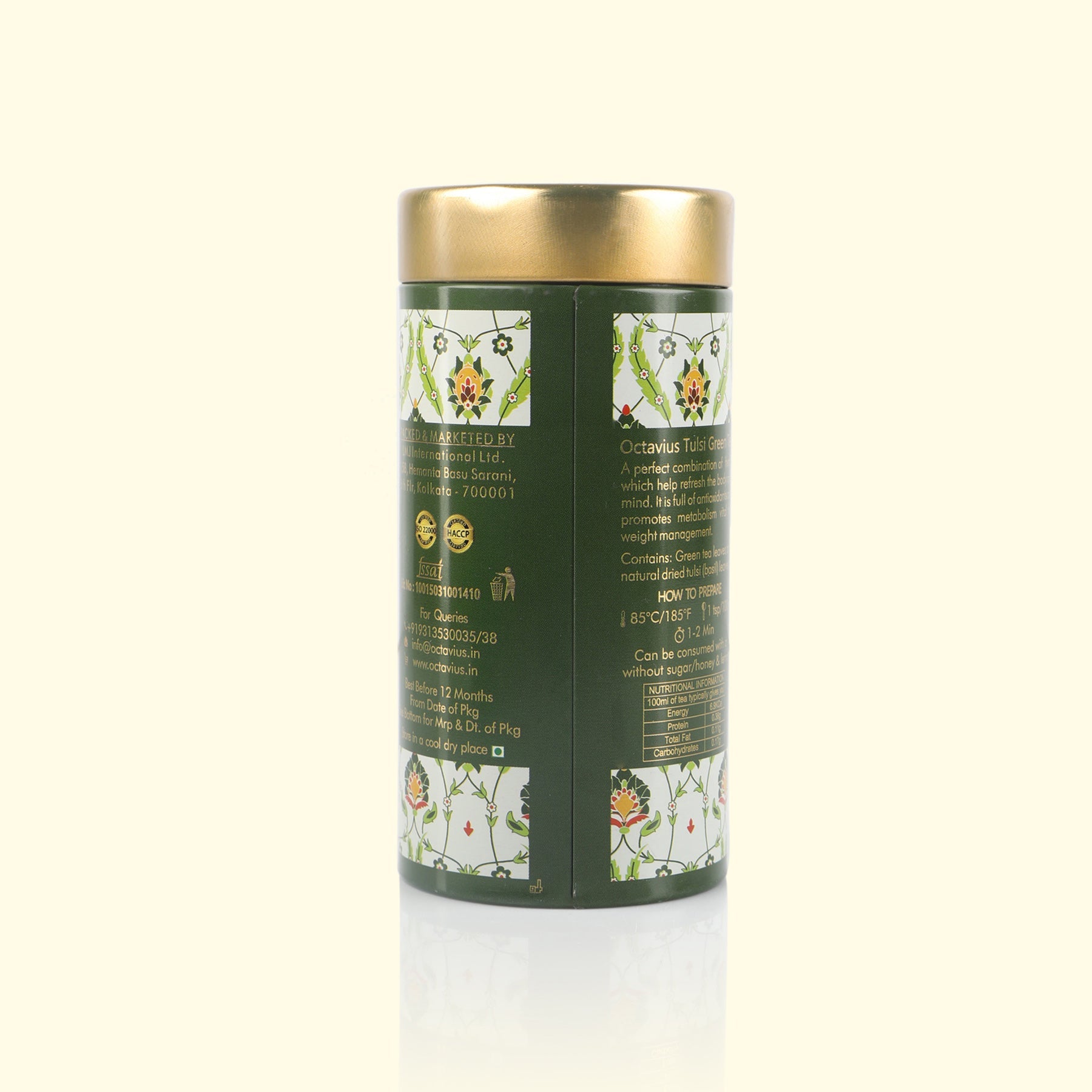 Moringa, Tulsi, Mint Green Tea Loose Leaf - 75 Gms Tin Can 75g