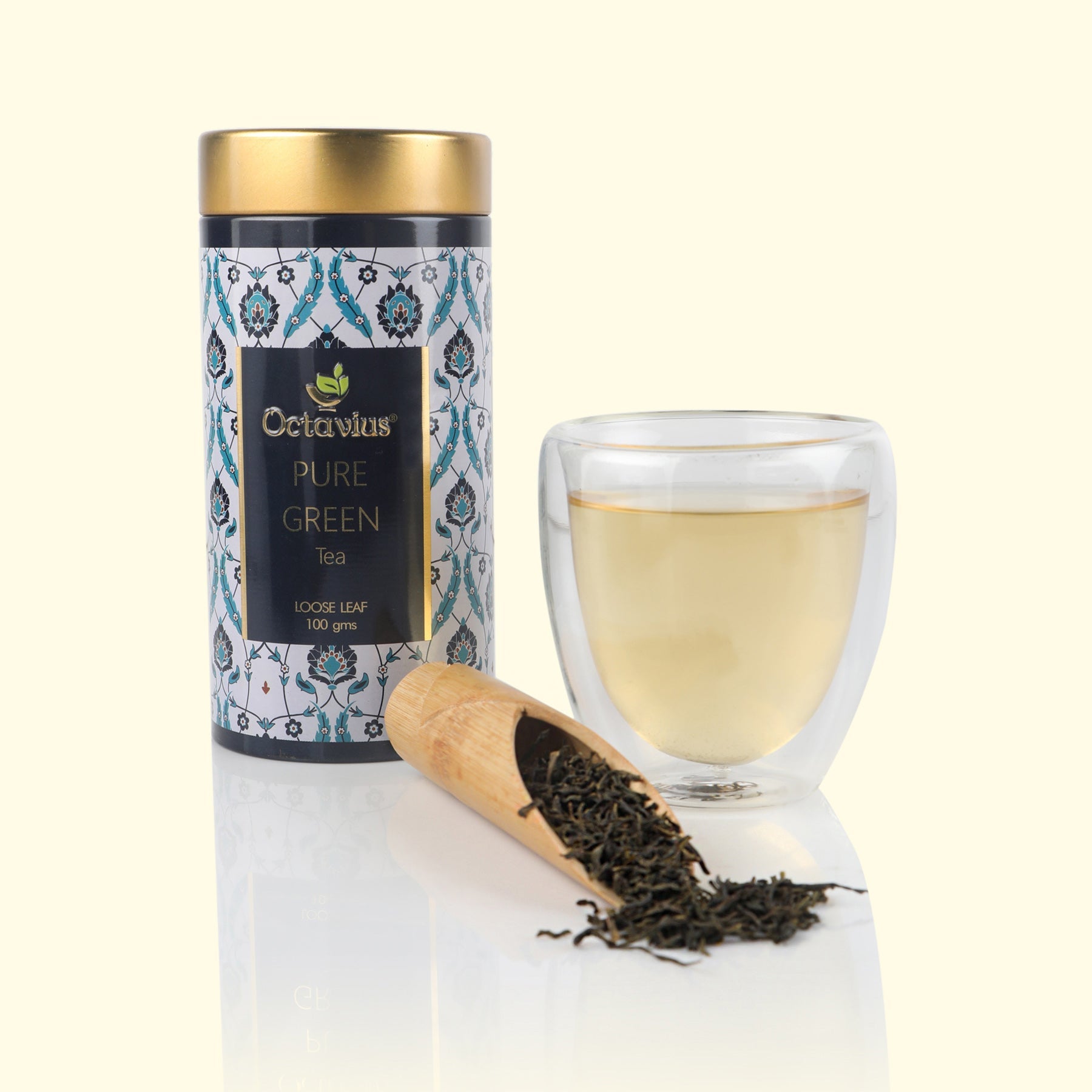 Pure Green Tea Whole Leaf - 100 Gms Tin Can 100g