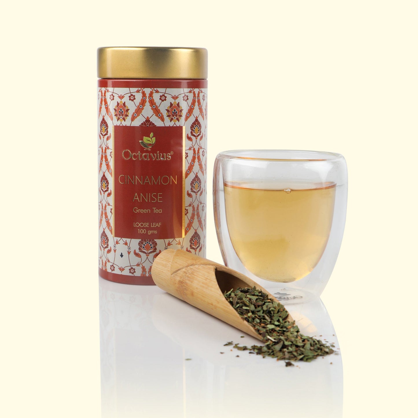 Cinnamon Anise Green Tea Loose Leaf - 100 Gms Tin Can 100g