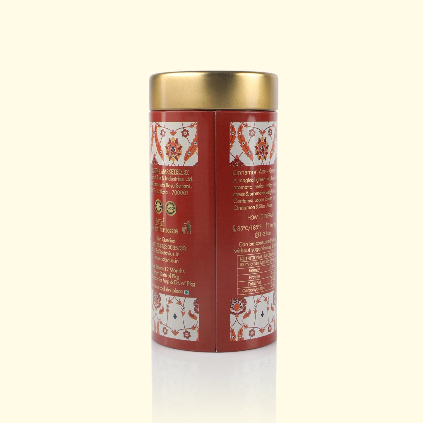 Cinnamon Anise Green Tea Loose Leaf - 100 Gms Tin Can 100g
