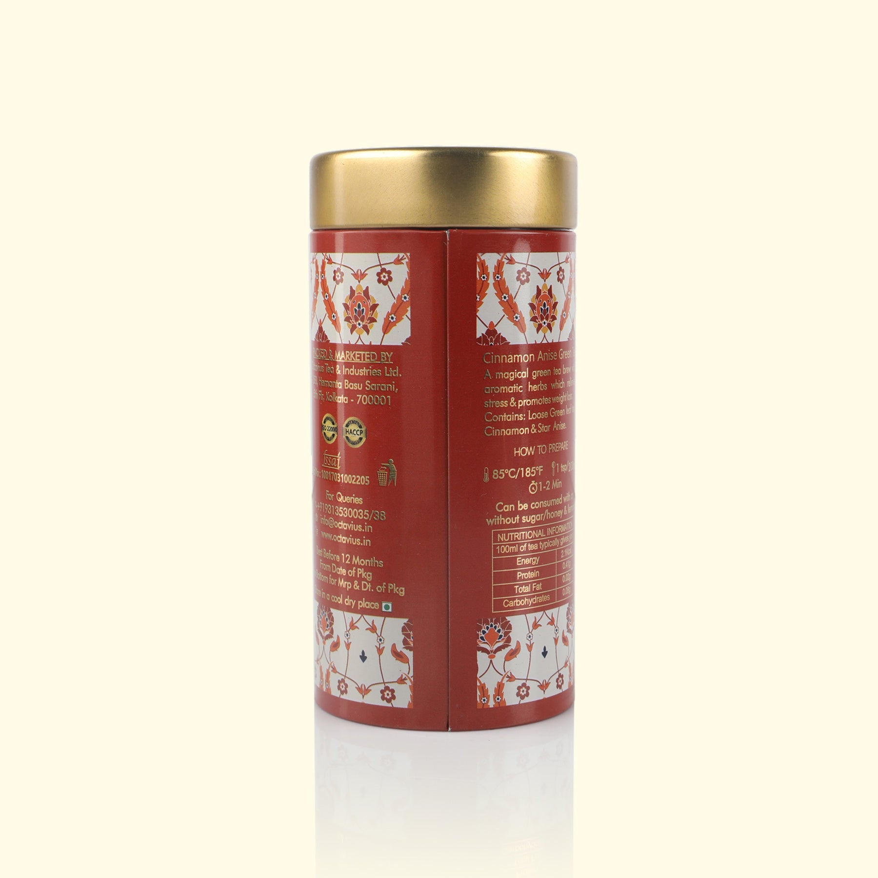 Cinnamon Anise Green Tea Loose Leaf - 100 Gms Tin Can 100g