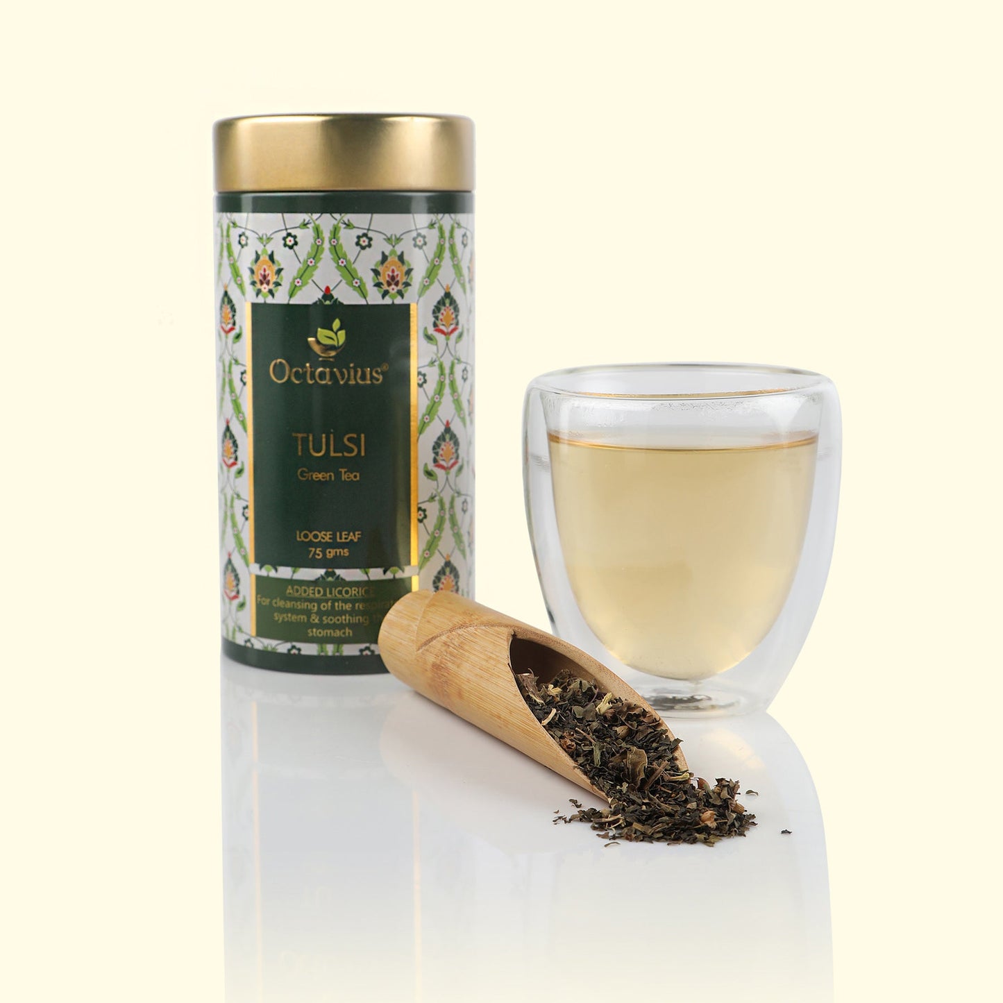 Tulsi Licorice Green Tea Loose Leaf - 75 Gms Tin Can 75g