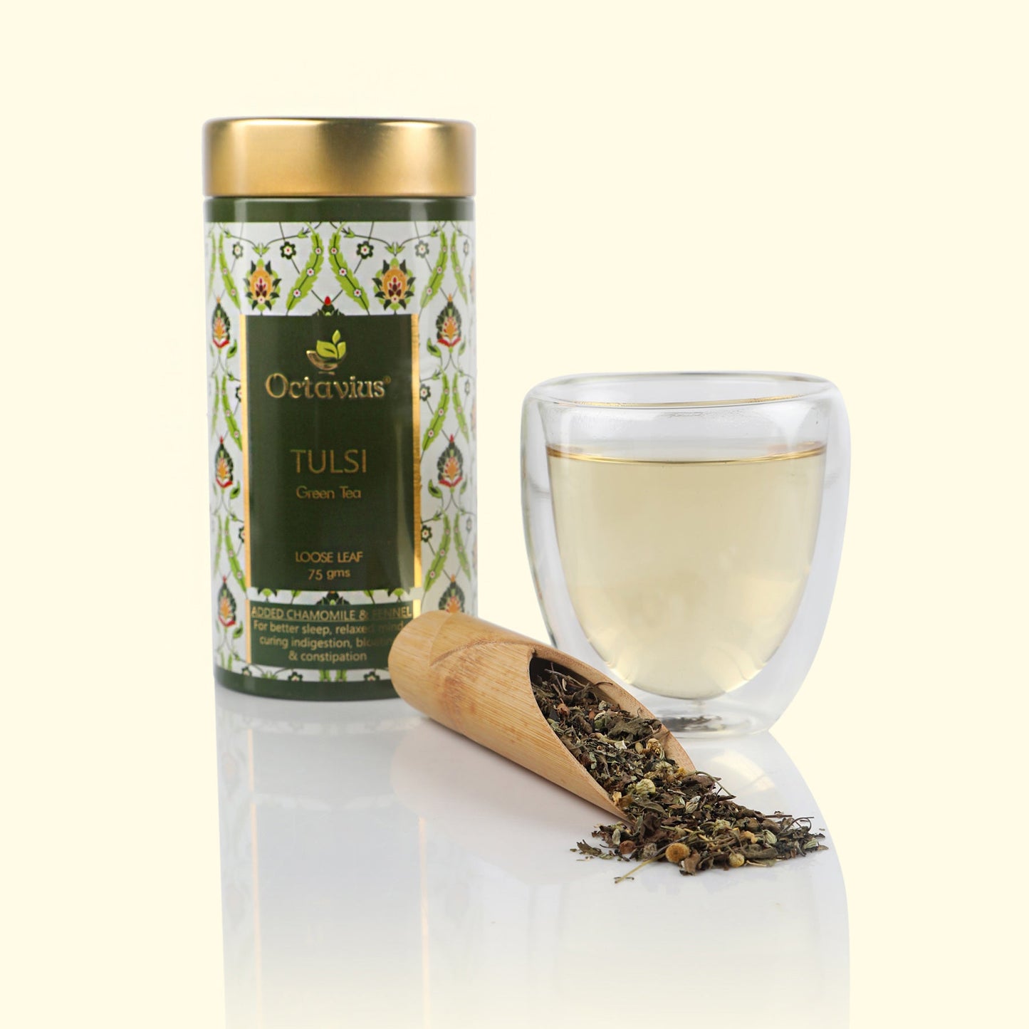 Tulsi Chamomile Fennel Green Tea  Loose Leaf - 75 Gms Tin Can 75g