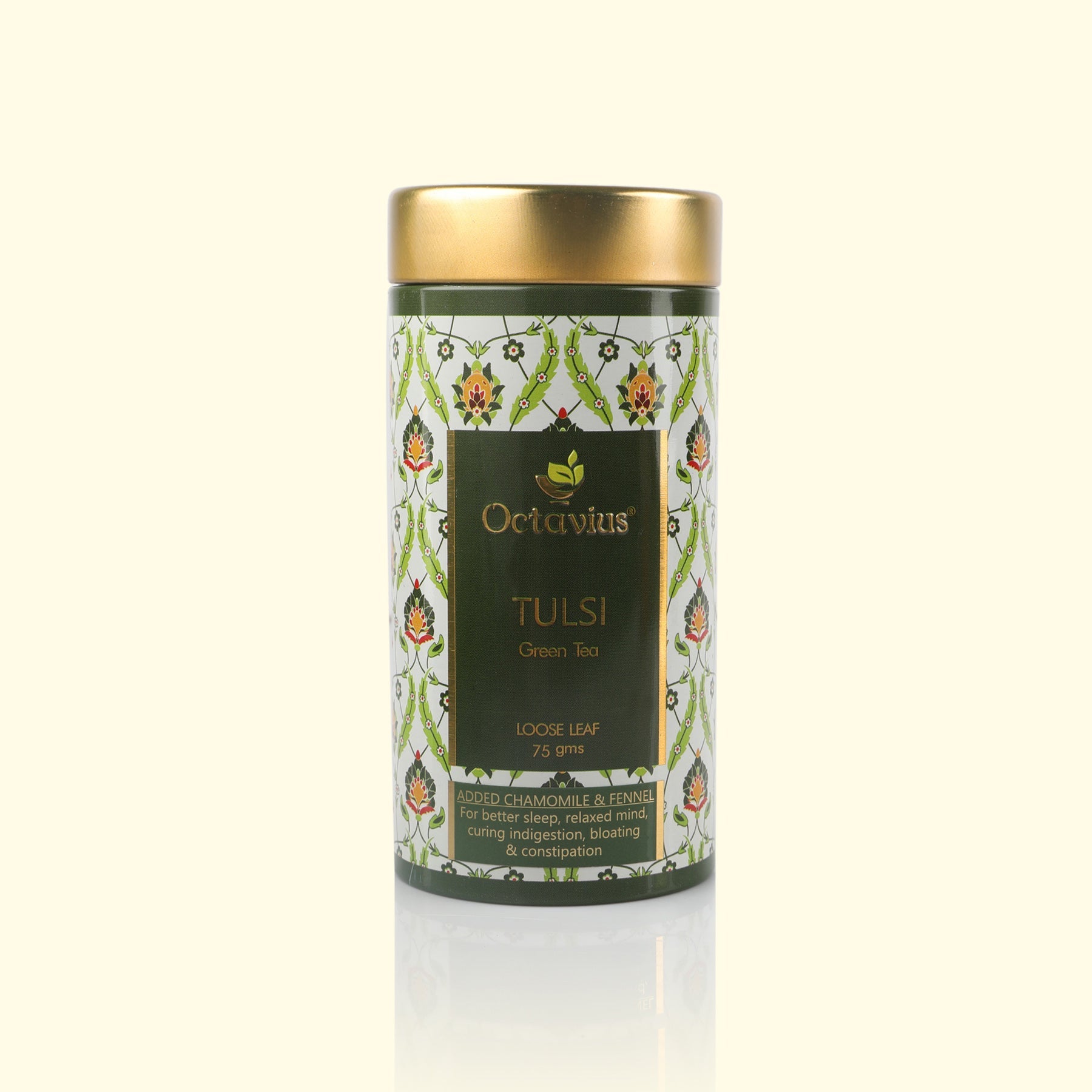 Tulsi Chamomile Fennel Green Tea  Loose Leaf - 75 Gms Tin Can 75g