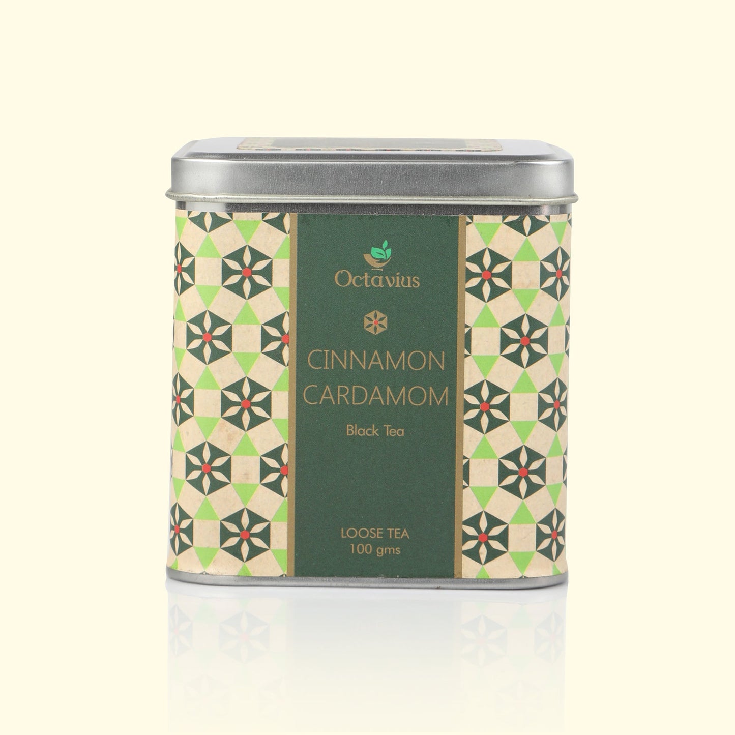 Cinnamon & Cardamom Black Tea Loose Leaf - 100 Gms Square tin 100g