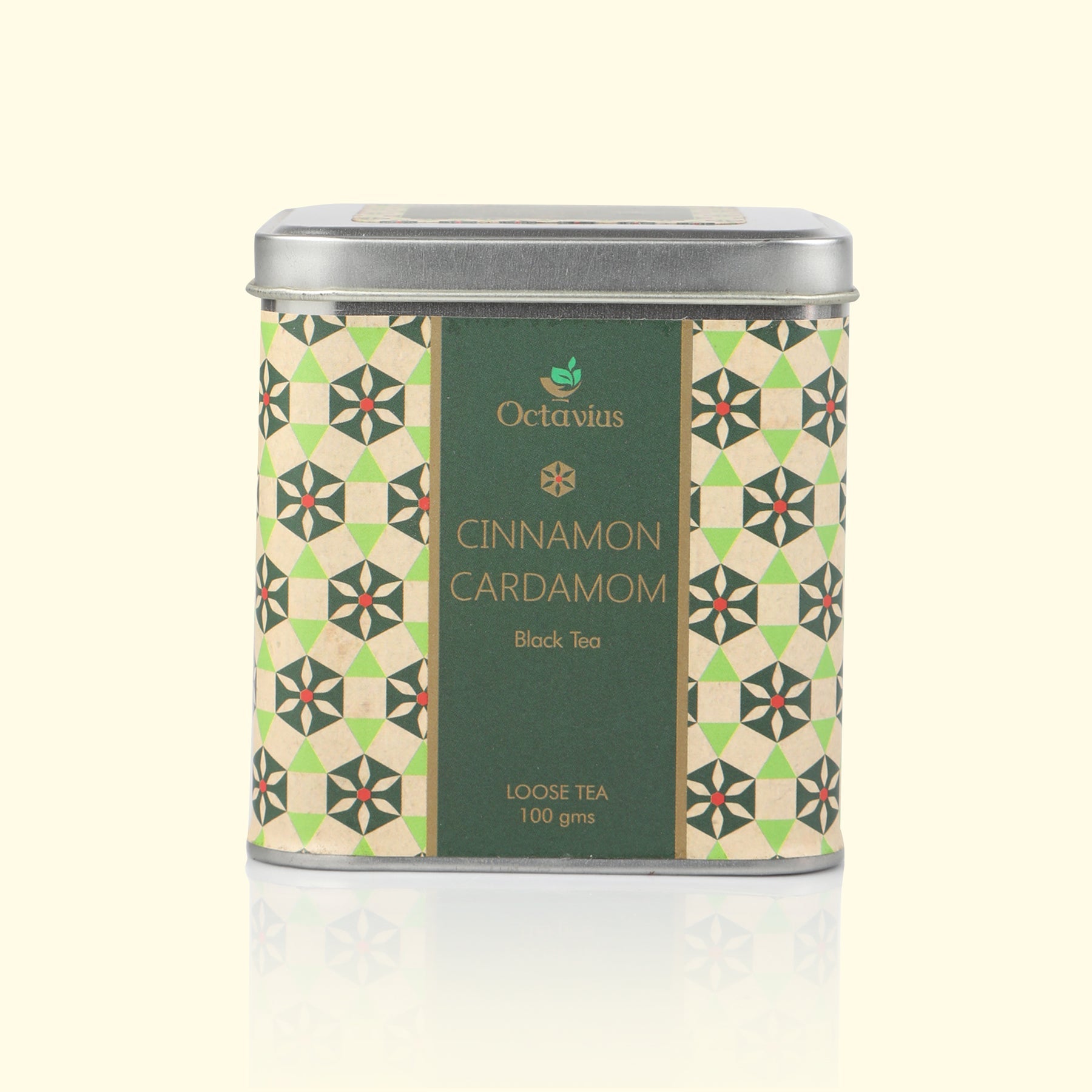 Cinnamon & Cardamom Black Tea Loose Leaf - 100 Gms Square tin 100g