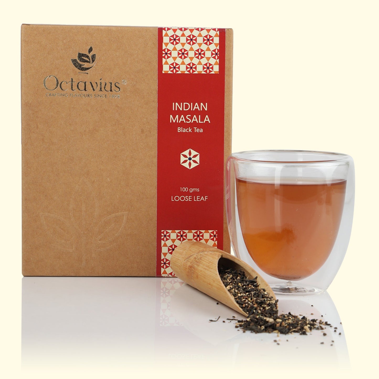 Indian Masala Chai Black Tea Loose Leaf in Kraft Box - 100 Gms 100g