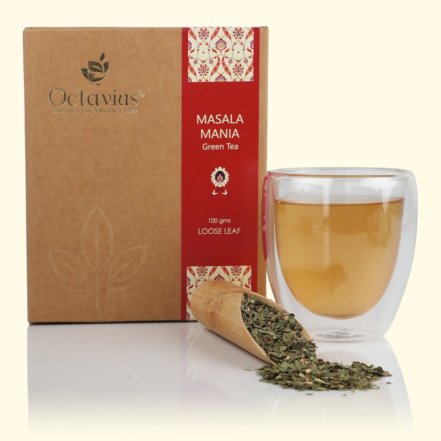 Masala Mania Green Tea Loose Leaf in Kraft Box - 100 Gms 100g