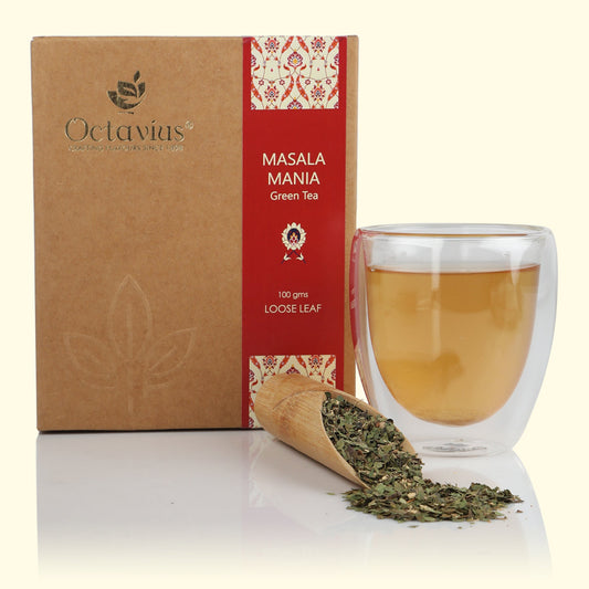 Masala Mania Green Tea Loose Leaf in Kraft Box - 100 Gms 100g
