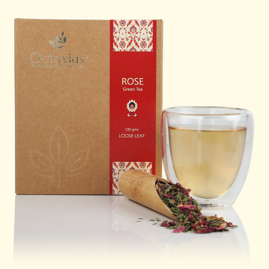 Rose Green Tea Loose Leaf in Kraft Box - 100 Gms 100g