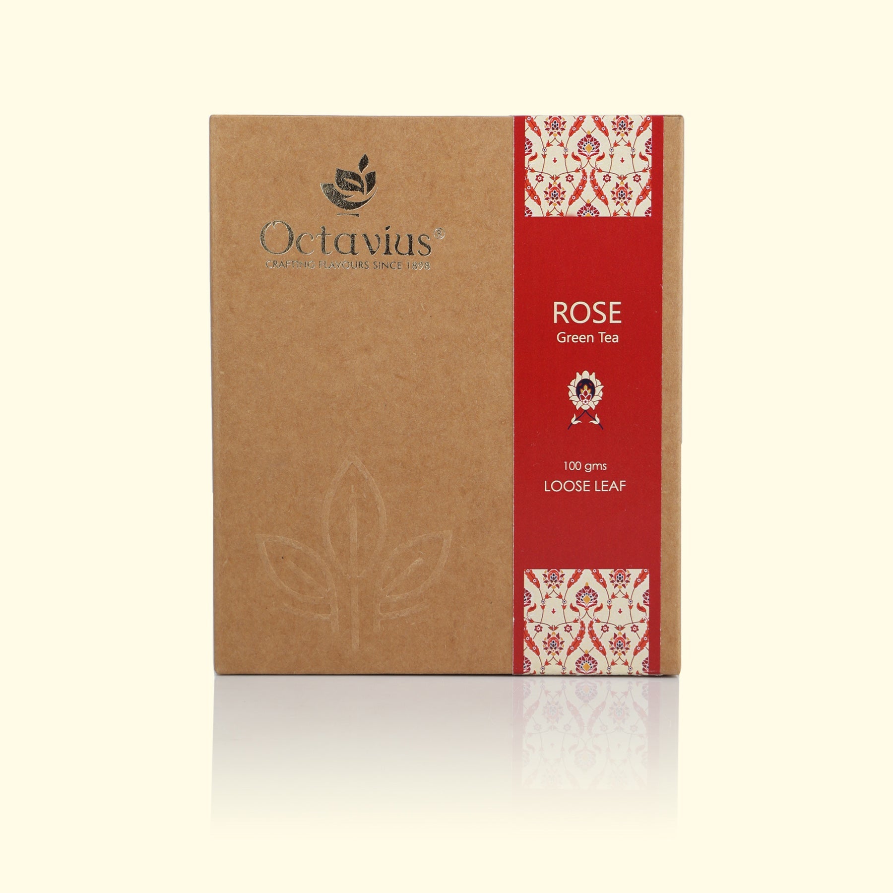 Rose Green Tea Loose Leaf in Kraft Box - 100 Gms 100g