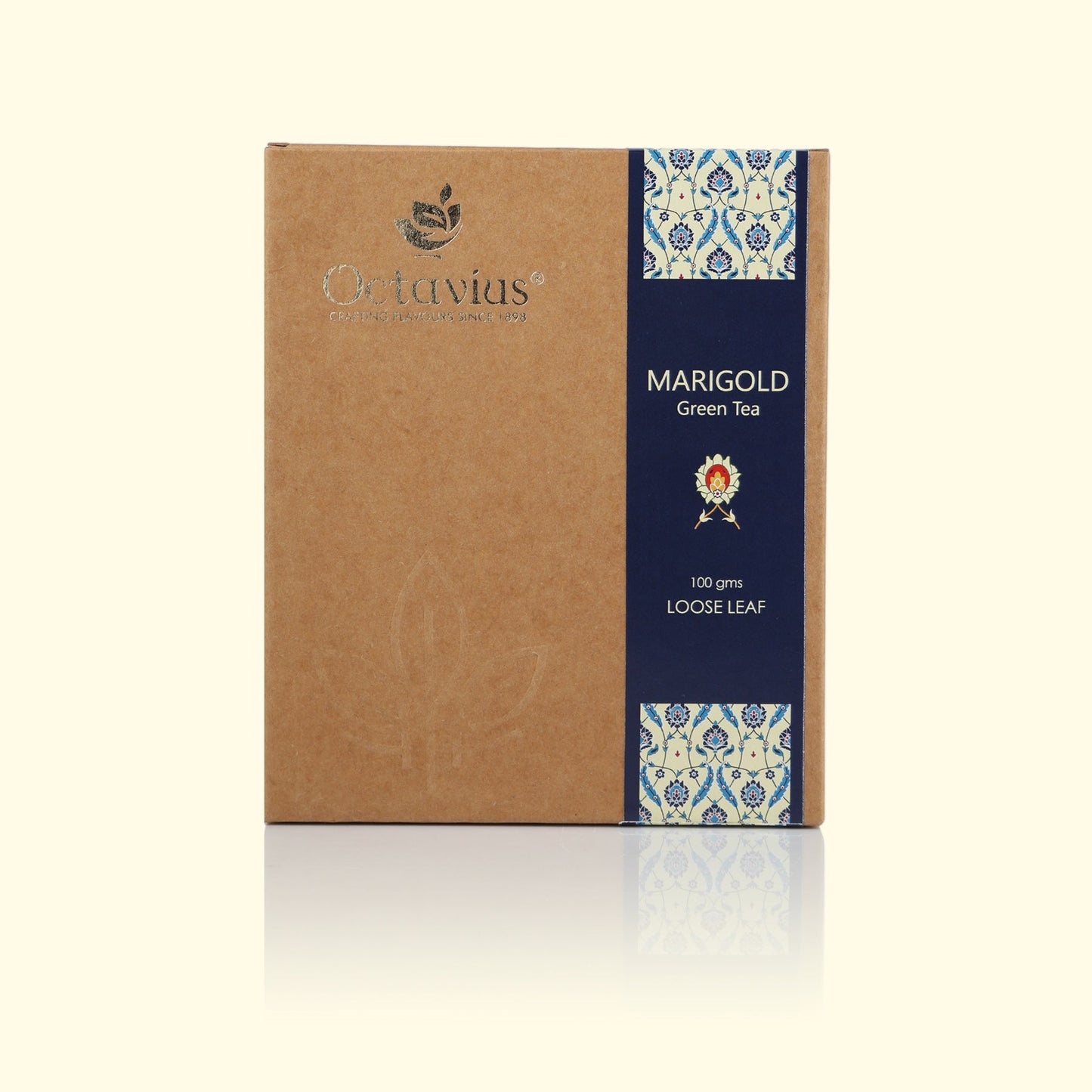 Marigold and Lemon Grass Green Tea Loose Leaf in Kraft Box - 100Gms 100g