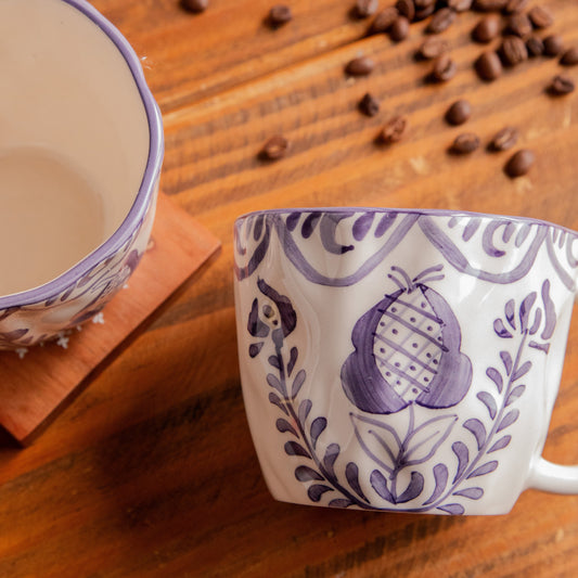 Indigo Bloom Hand-Painted Ceramic Mug (450 ml) 450ml