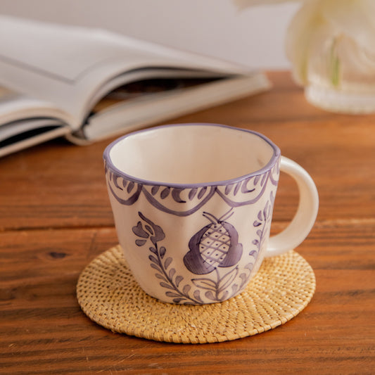 Indigo Bloom Hand-Painted Ceramic Mug (450 ml) 450ml