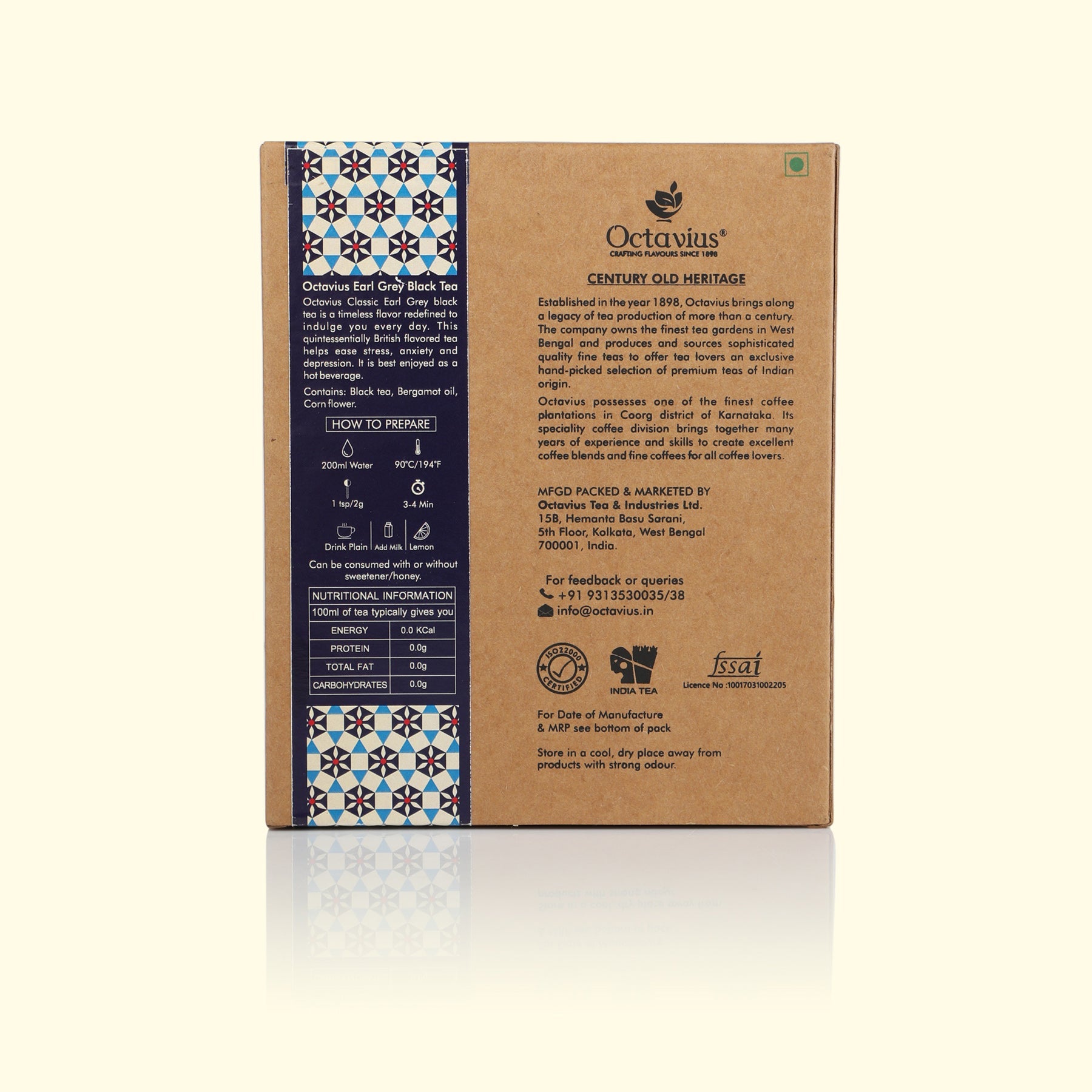 Classic Earl Grey Black Tea Loose Leaf in Kraft Box - 100 Gms 100g