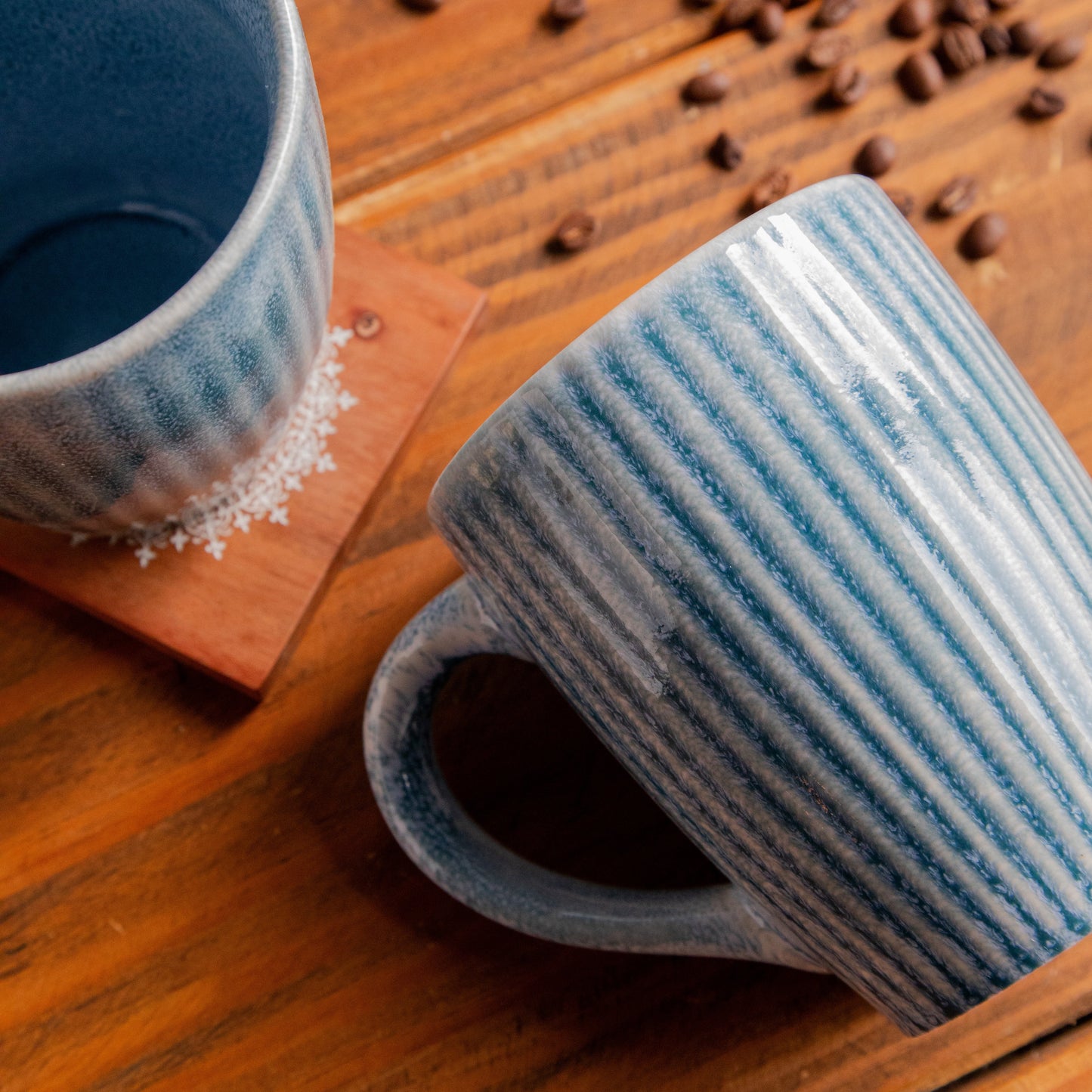 Coastal Ripple Hand-Painted Ceramic Mug – 650 ml 650ml