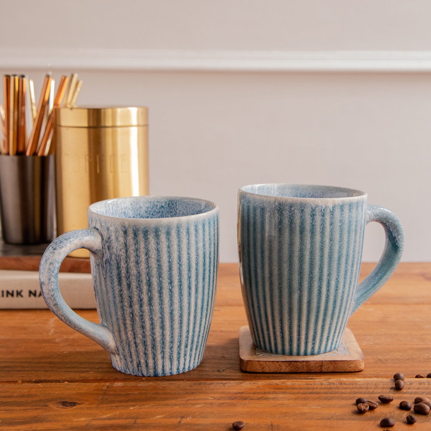 Coastal Ripple Hand-Painted Ceramic Mug – 650 ml 650ml
