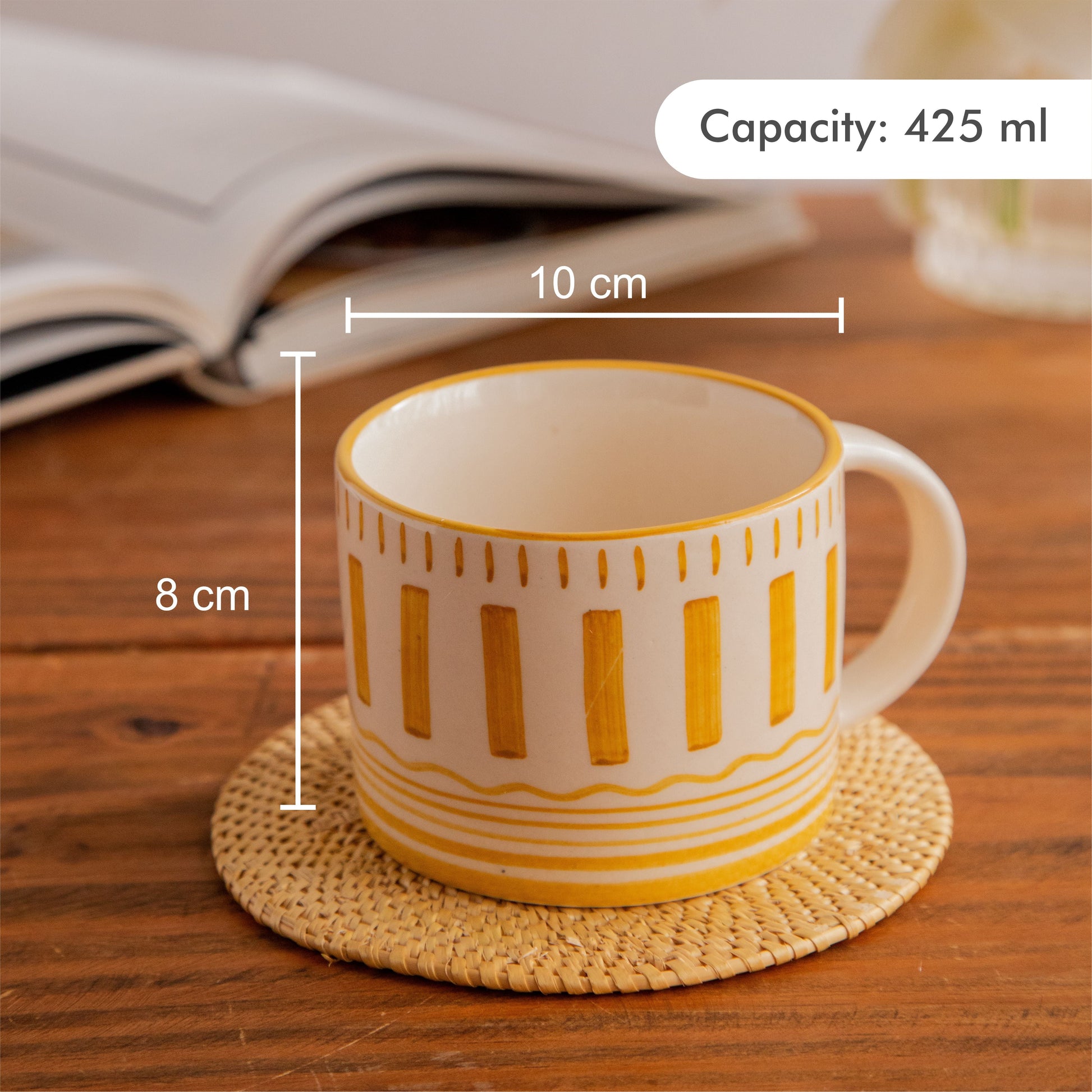 Golden Dune Hand-Painted Ceramic Mug – 425 ml 425ml