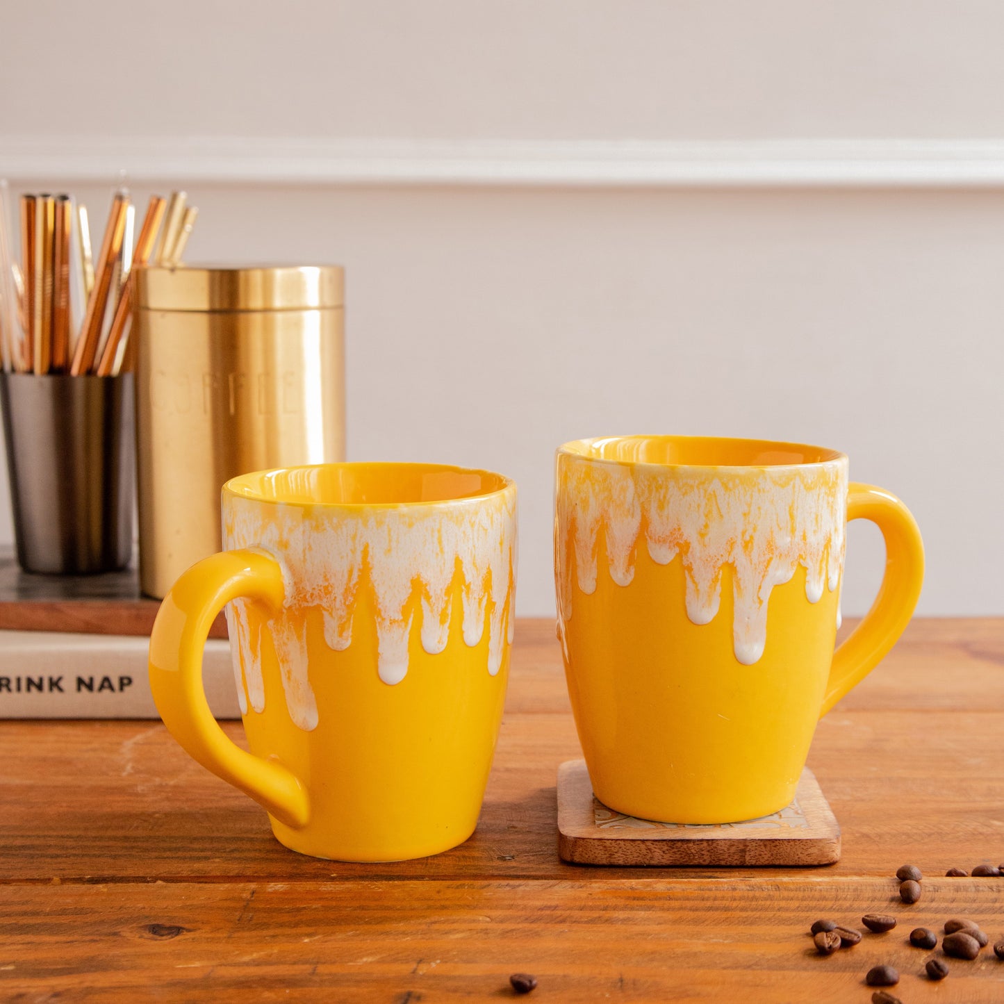 Sunburst Drizzle Hand-Painted Ceramic Mug – 650 ml 650ml