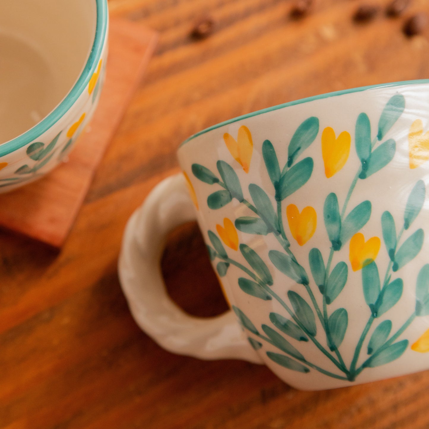 Gulmohar Grove Hand-Painted Ceramic Mug – 450 ml 450ml