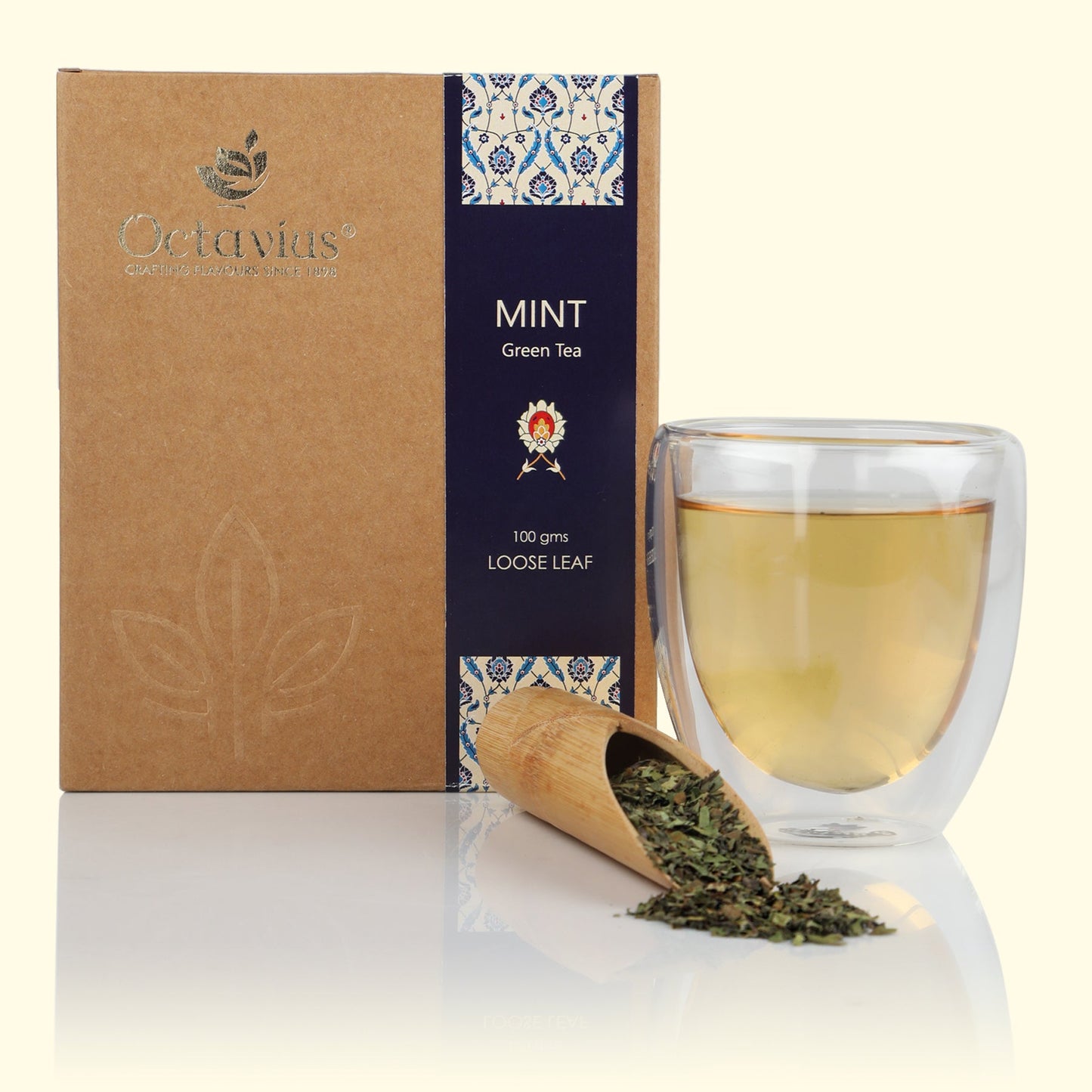 Mint Green Tea Loose Leaf in Kraft Box - 100 Gms 100g