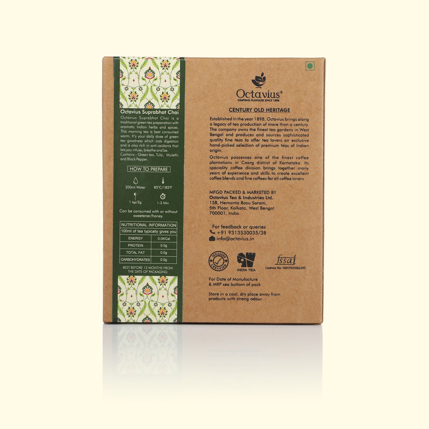 Suprabhat Chai Green Tea Loose Leaf in Kraft Box - 100 Gms 100g